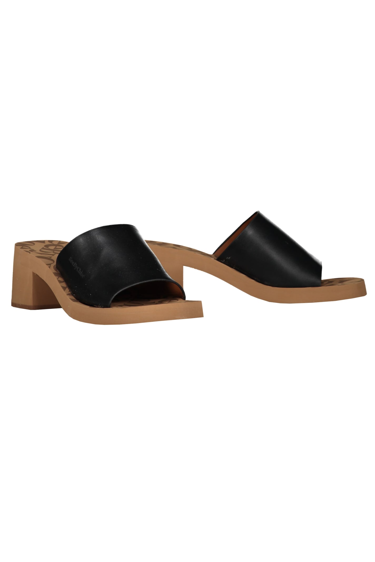 Shop See By Chloé Leather Mules In Black