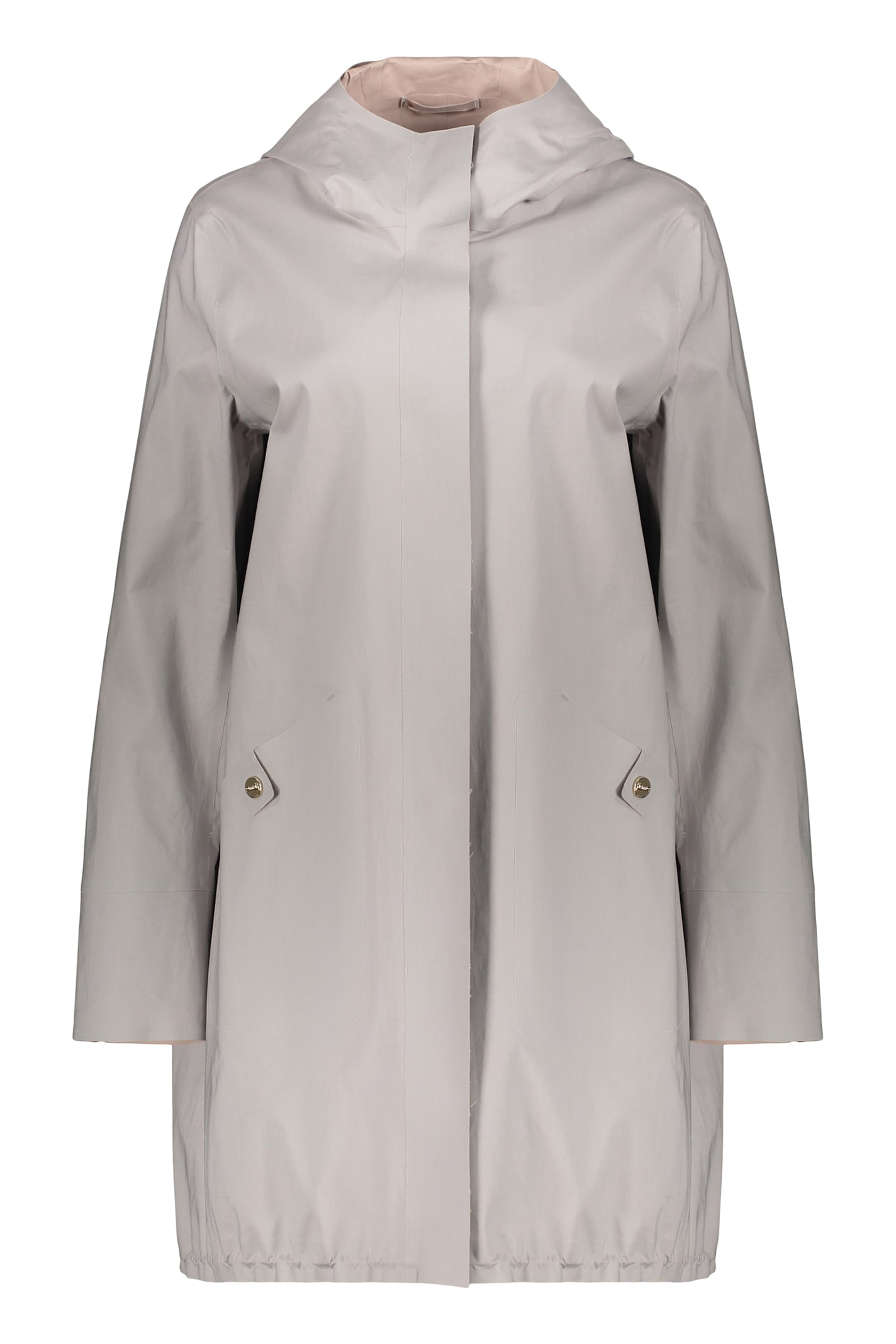 Herno Hooded Drawstring Parka In Gray