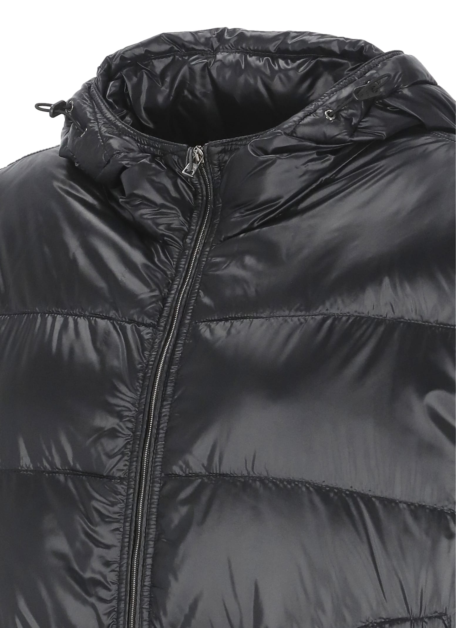 Herno Quilted Hooded Sleeveless Jacket In Black