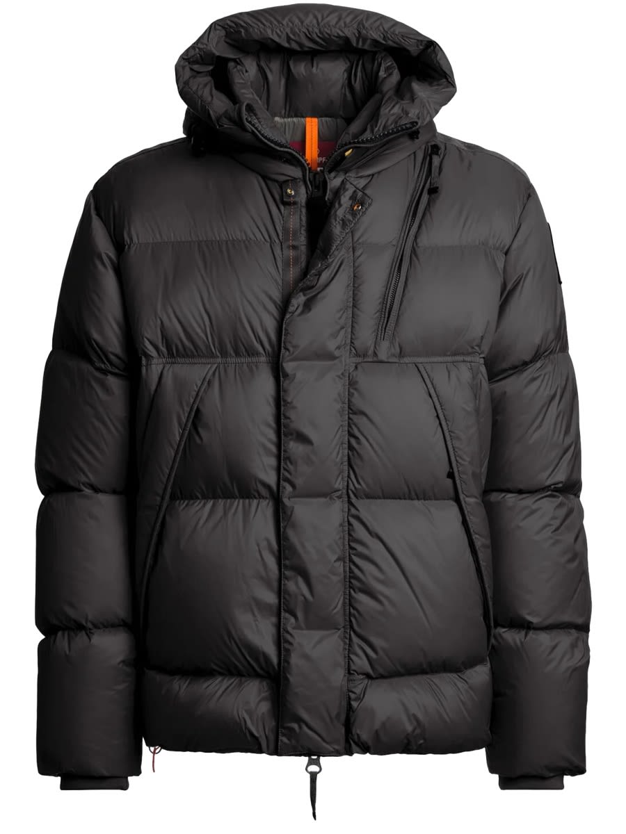 Parajumpers Black Cloud Hooded Down Jacket In Black