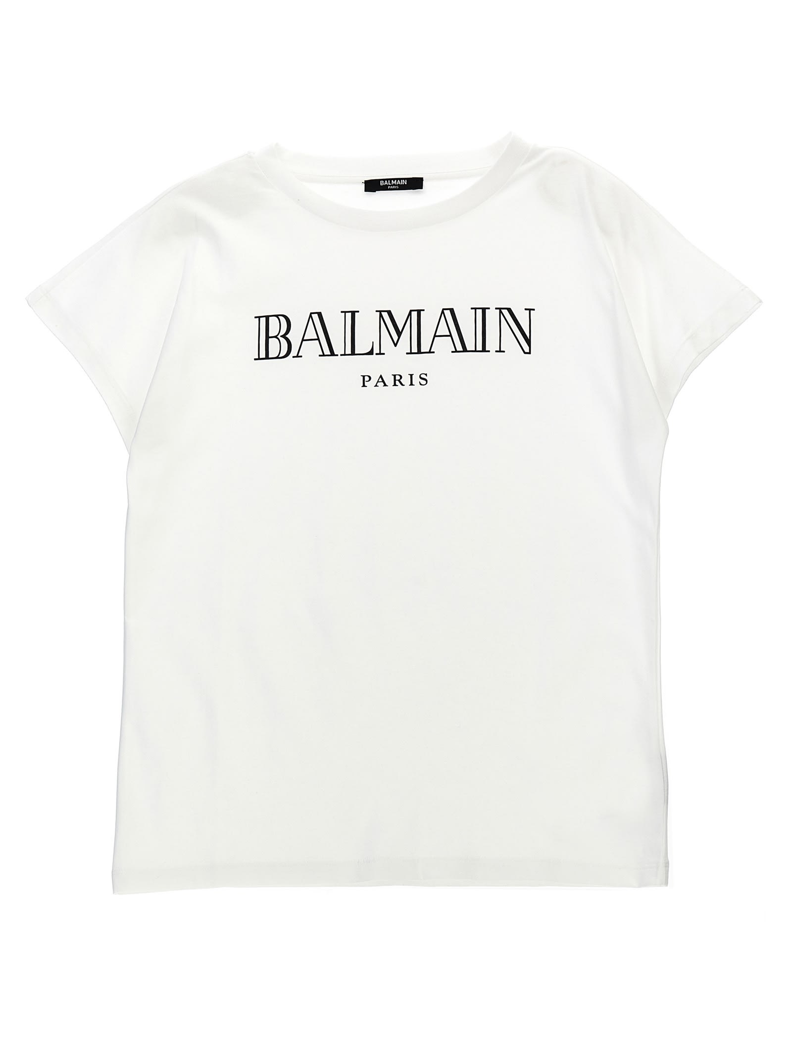 Balmain Kids' Logo Print T-shirt In White