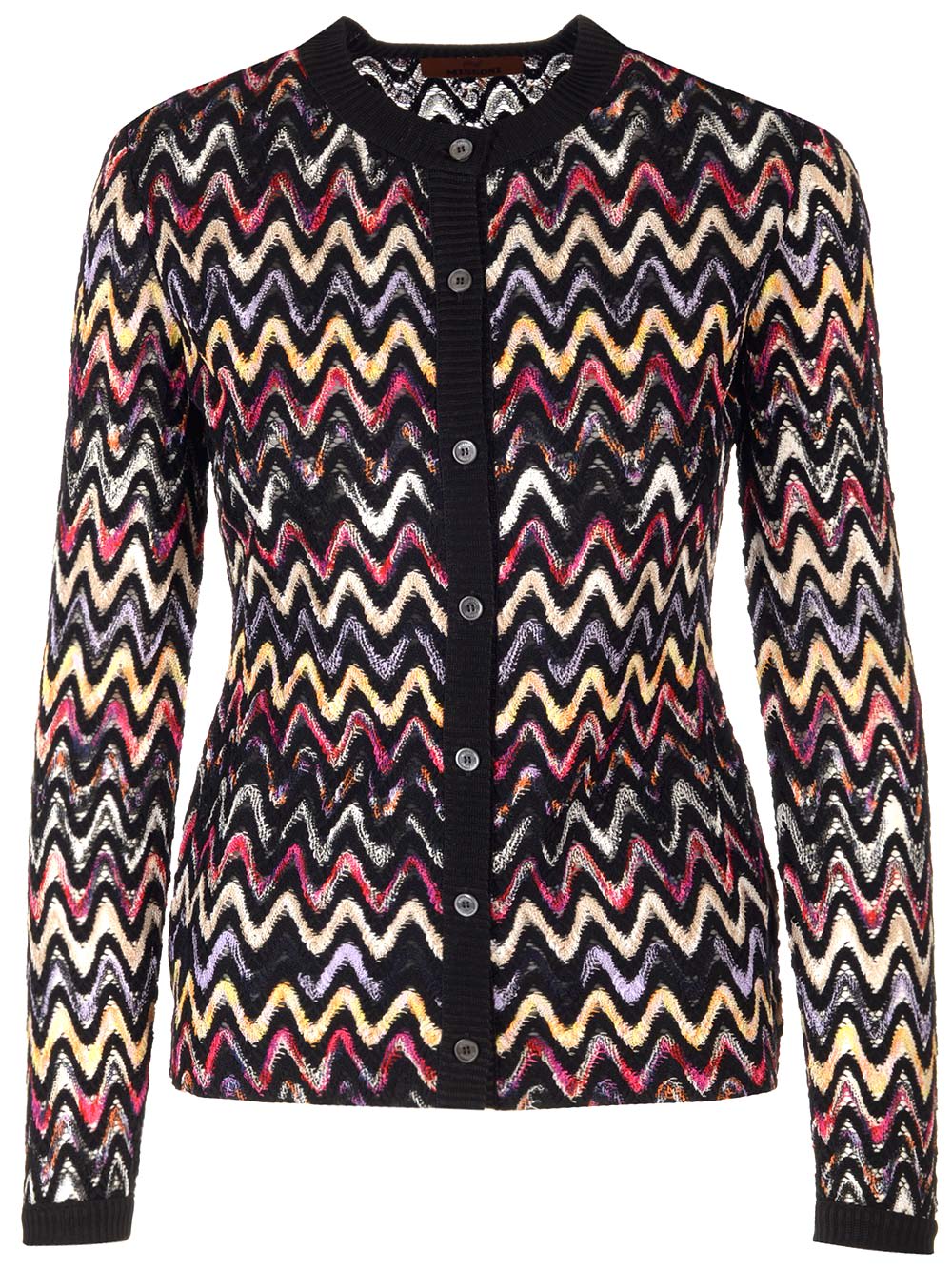 Missoni Zigzag-embroidered Wool-blend Cardigan In Multicolor