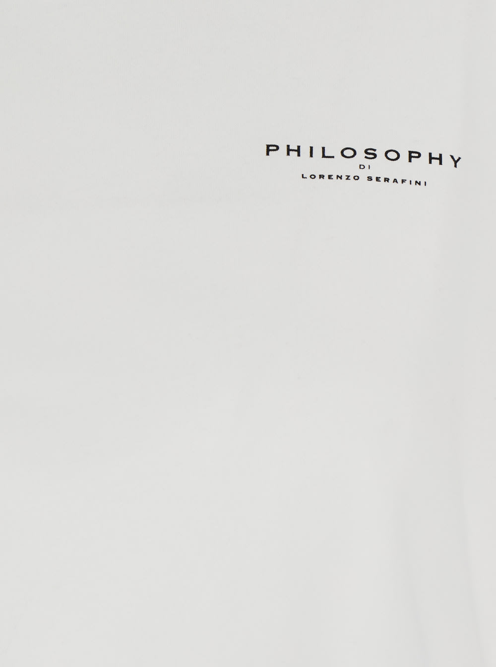 Philosophy Di Lorenzo Serafini White Cropped T-shirt With Maxi Logo Printed On The Back In Cotton Woman In Fantasia Bianco