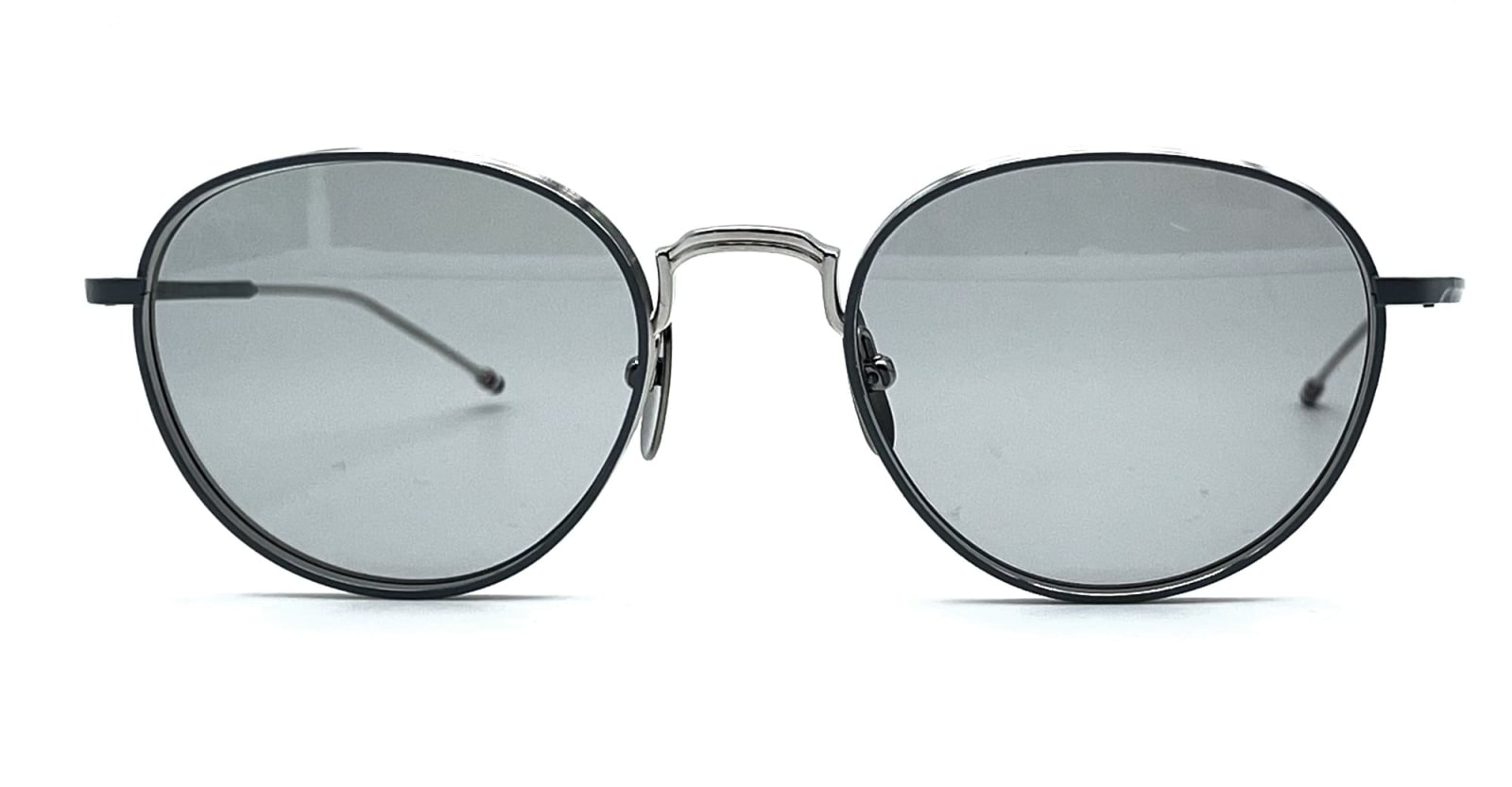 Shop Thom Browne Round - Silver Glasses