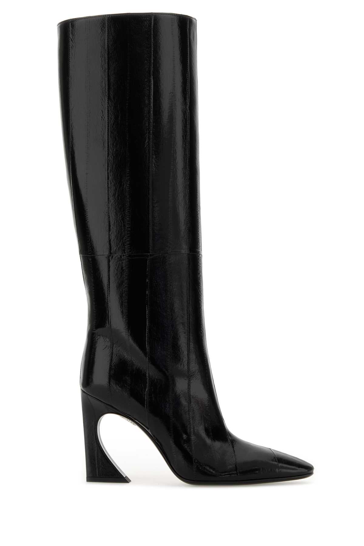 Fendi 95mm Arco Panelled Knee-high Boots In Black