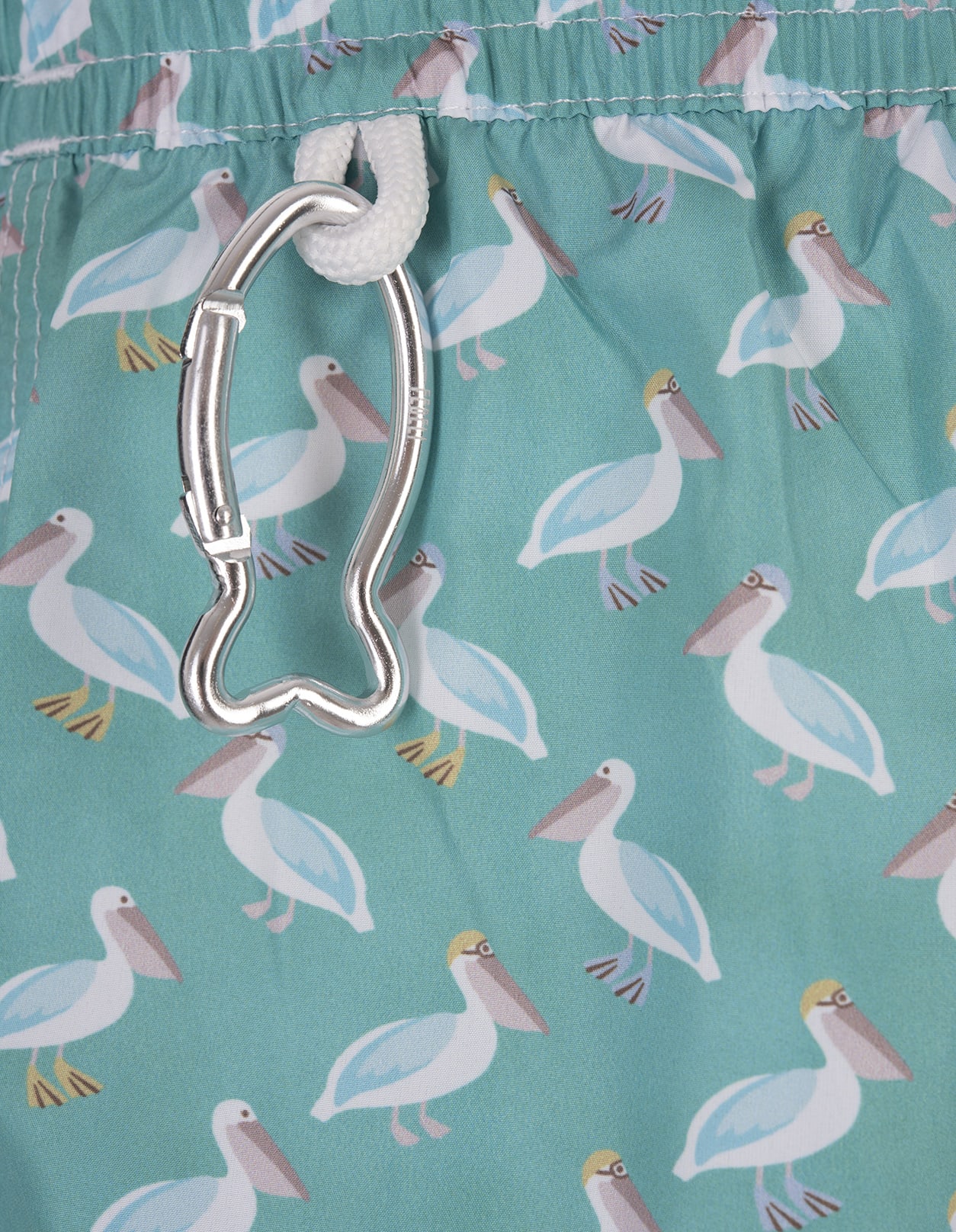 Shop Fedeli Green Pink Swim Shorts With Pelican Pattern