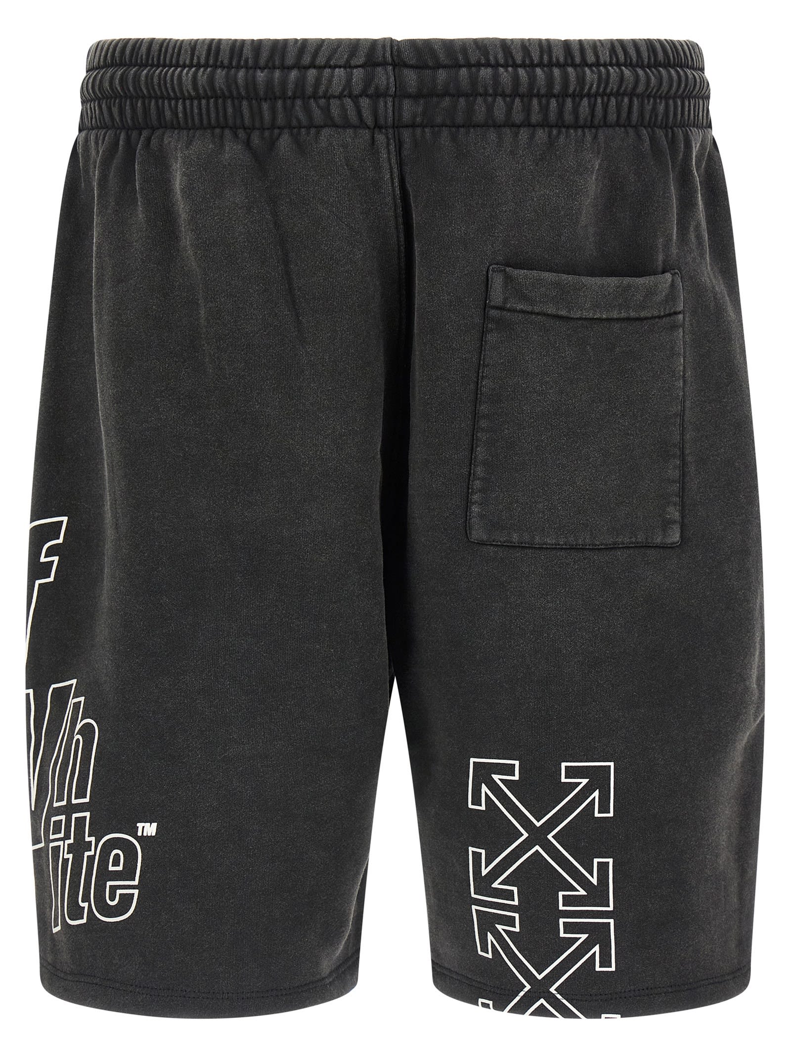 Off-white Outline Arrow Skate Bermuda Shorts In Black