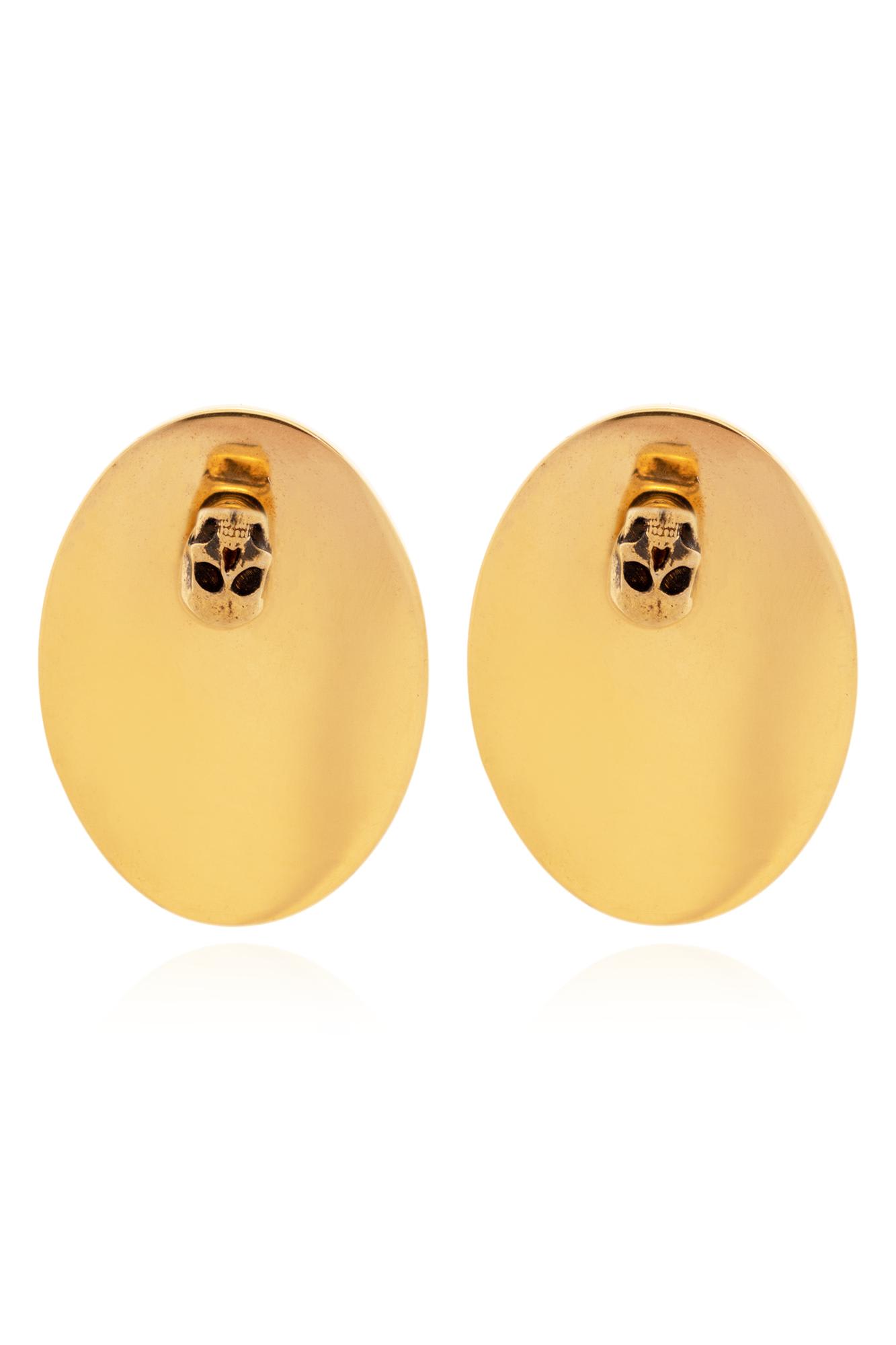 Shop Alexander Mcqueen Brass Earrings In Golden