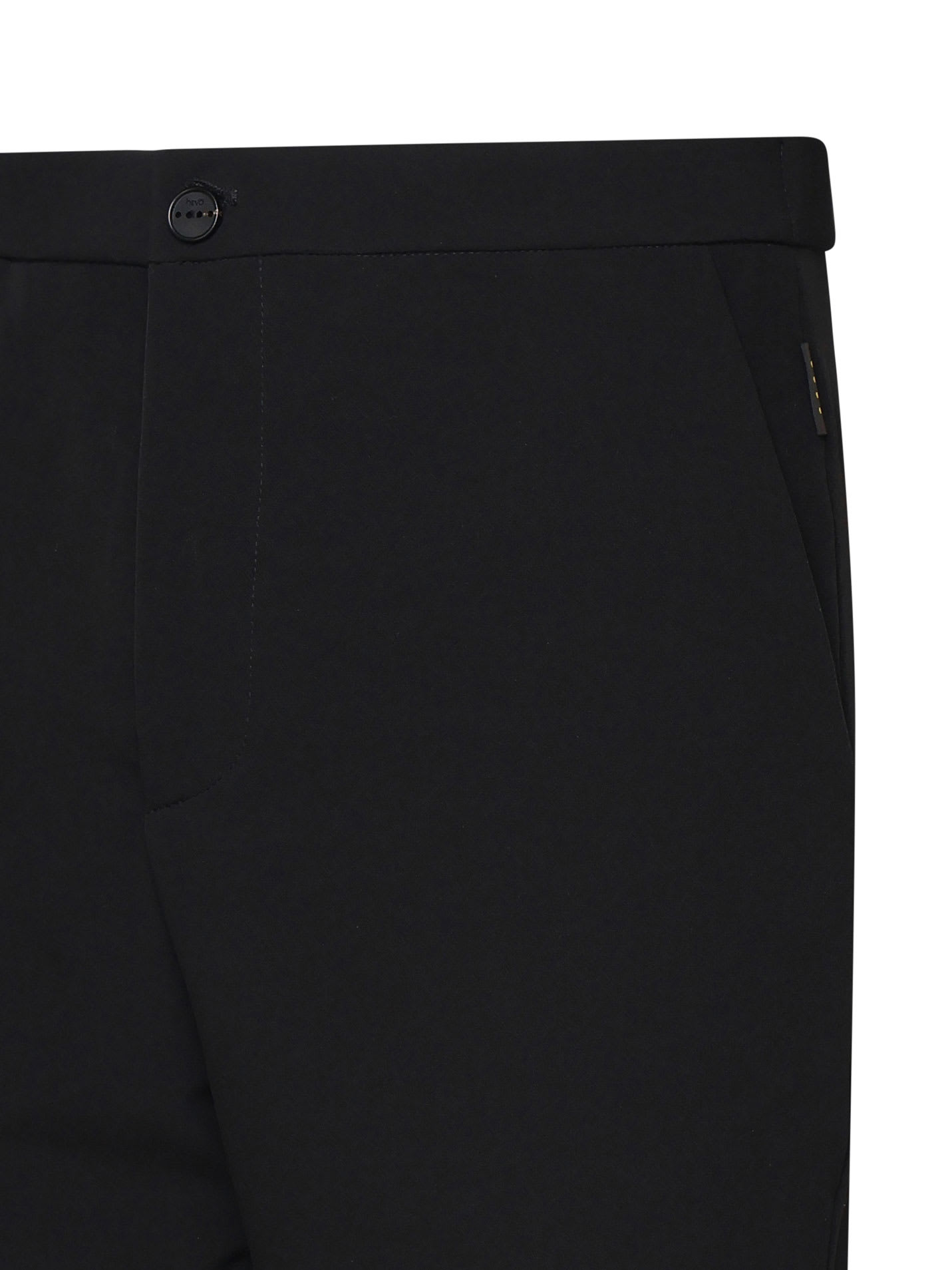 Hevo Wool Torrechianca Pants With Back Drawstring In Dark Brown