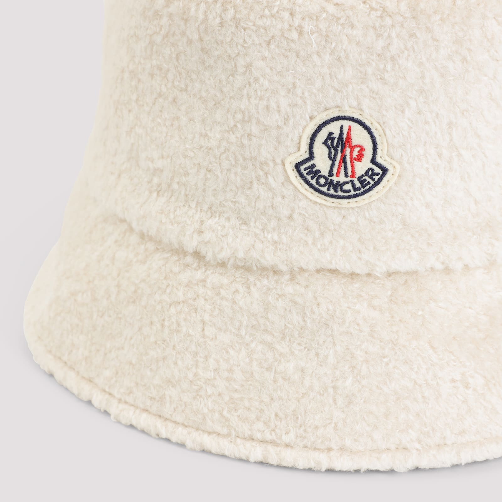 Moncler Soft Texture Bucket Shape Hat In White