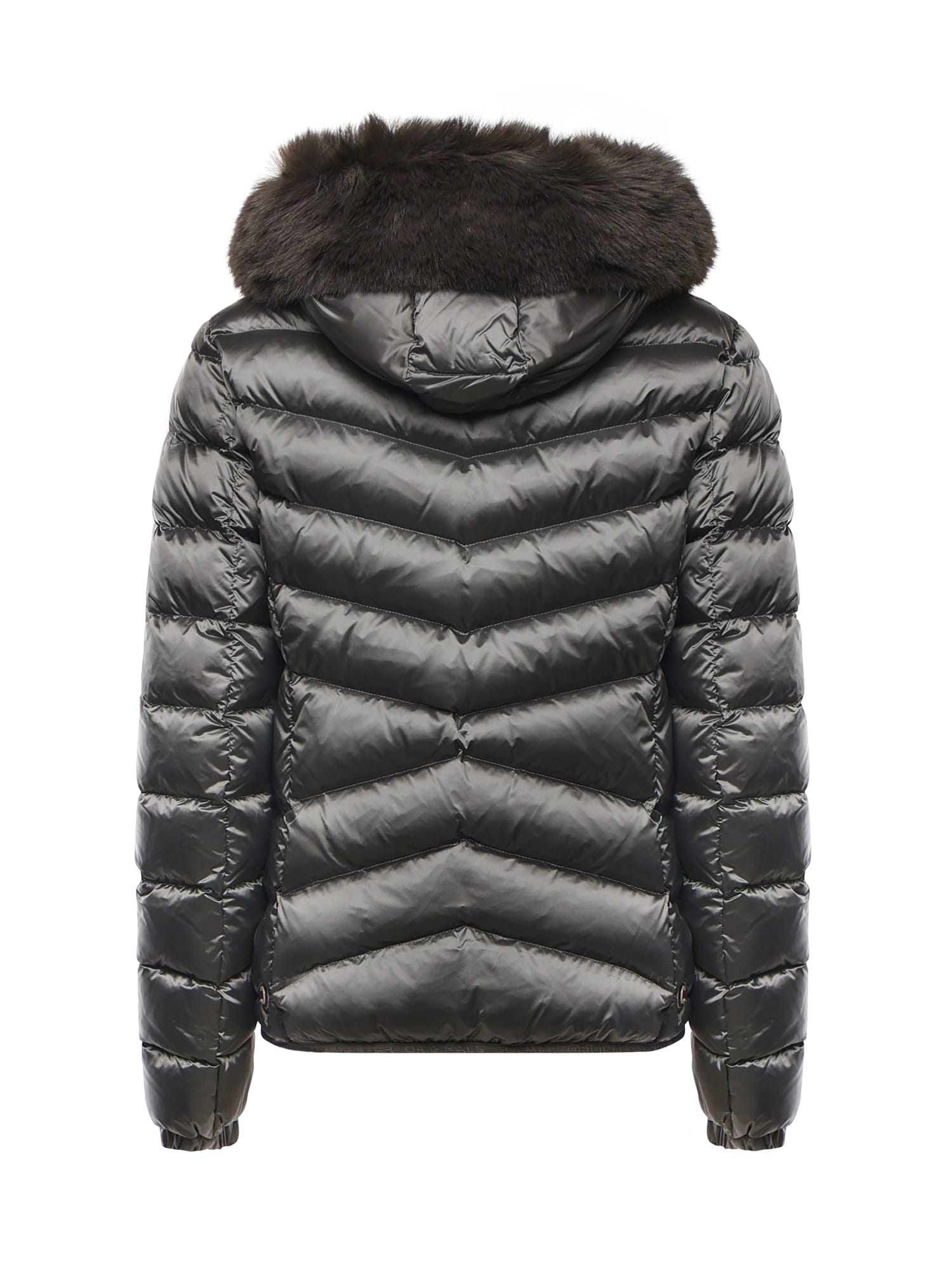 Colmar Quilted Down Jacket With Faux Fur In Gray
