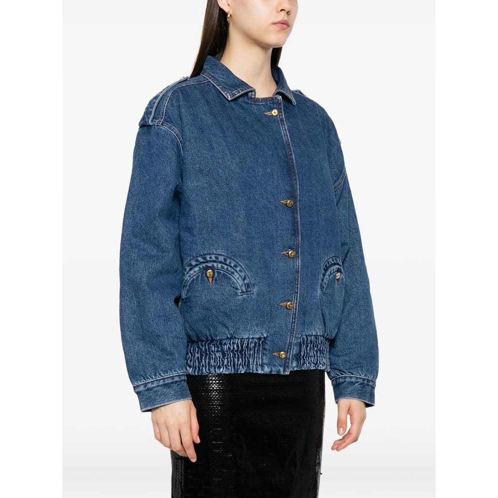 Blazé Milano Blaze Milano Nariida Quilted Denim Jacket In Brown