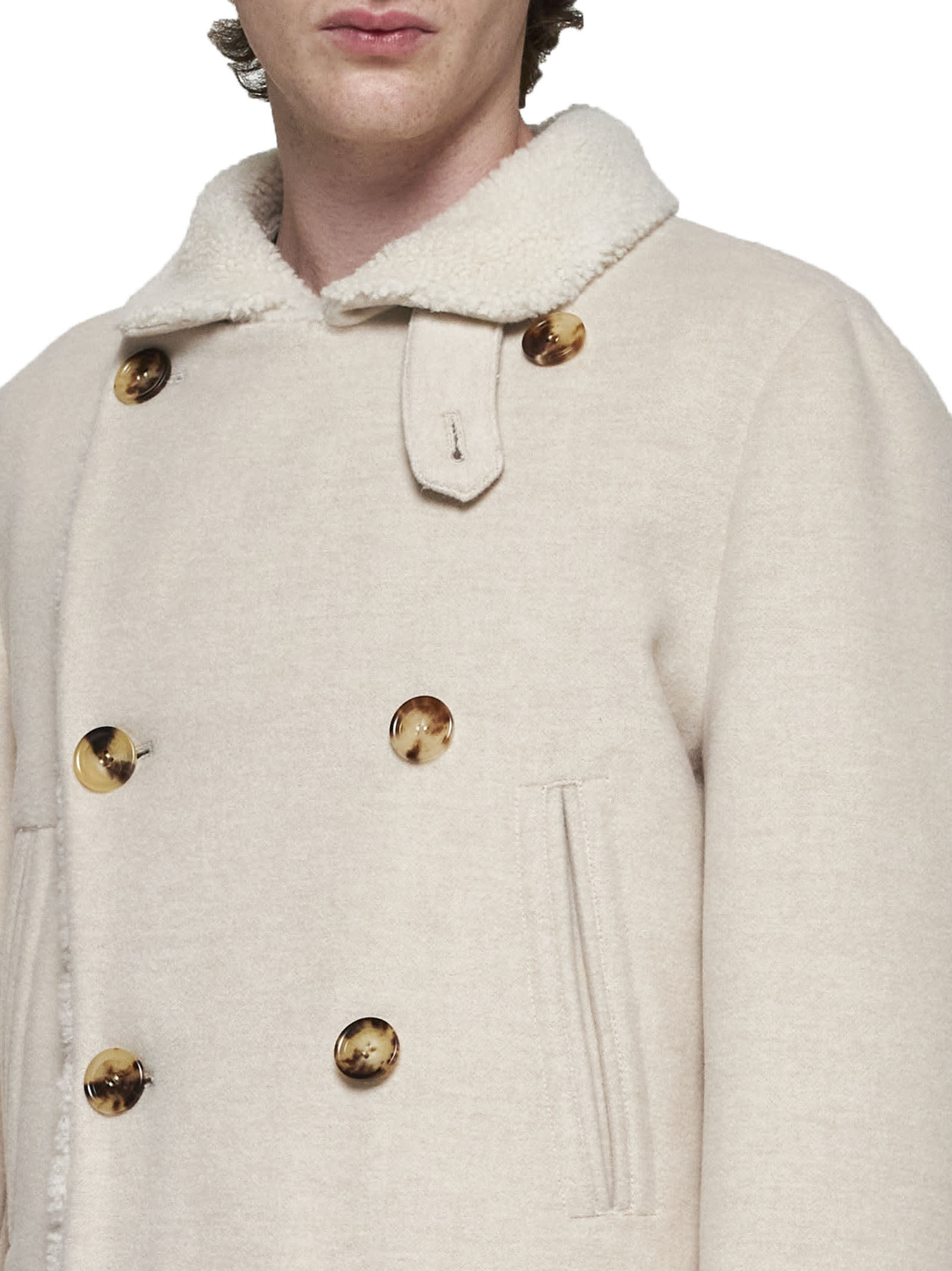 Shop Brunello Cucinelli Coat In White