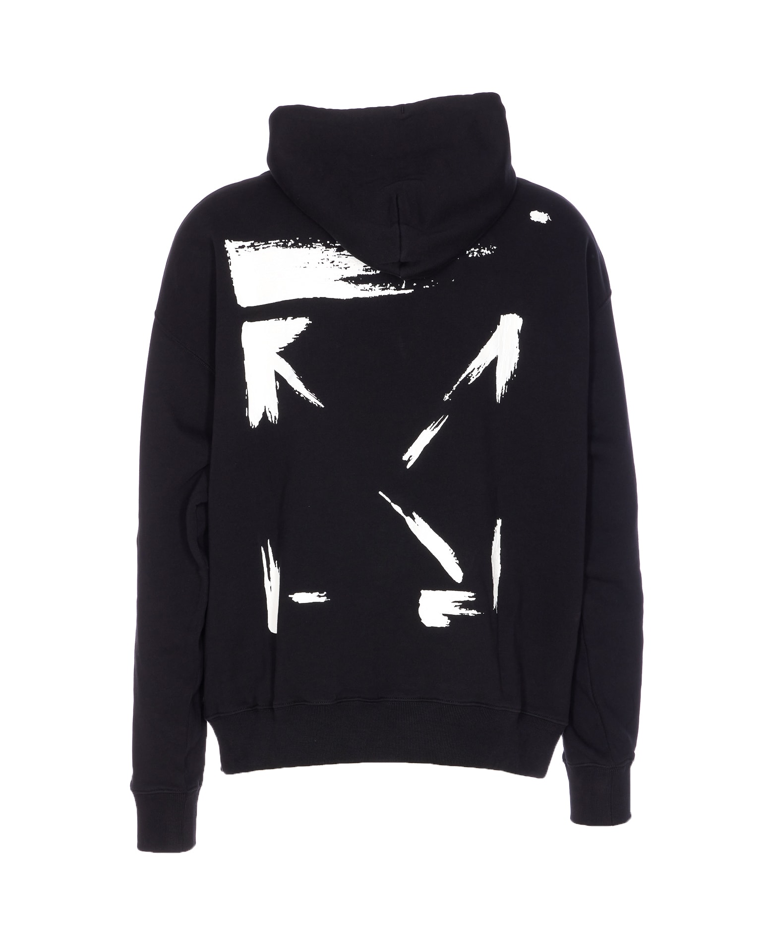 Off-white Hooded Sweater Kangaroo Pocket In Black