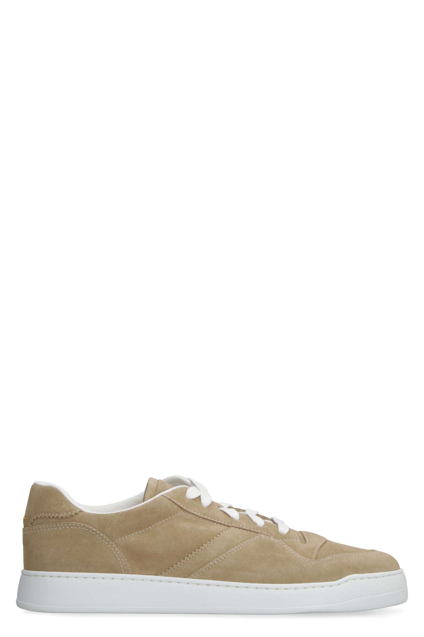 Doucal's Suede Low-top Sneakers In Sand