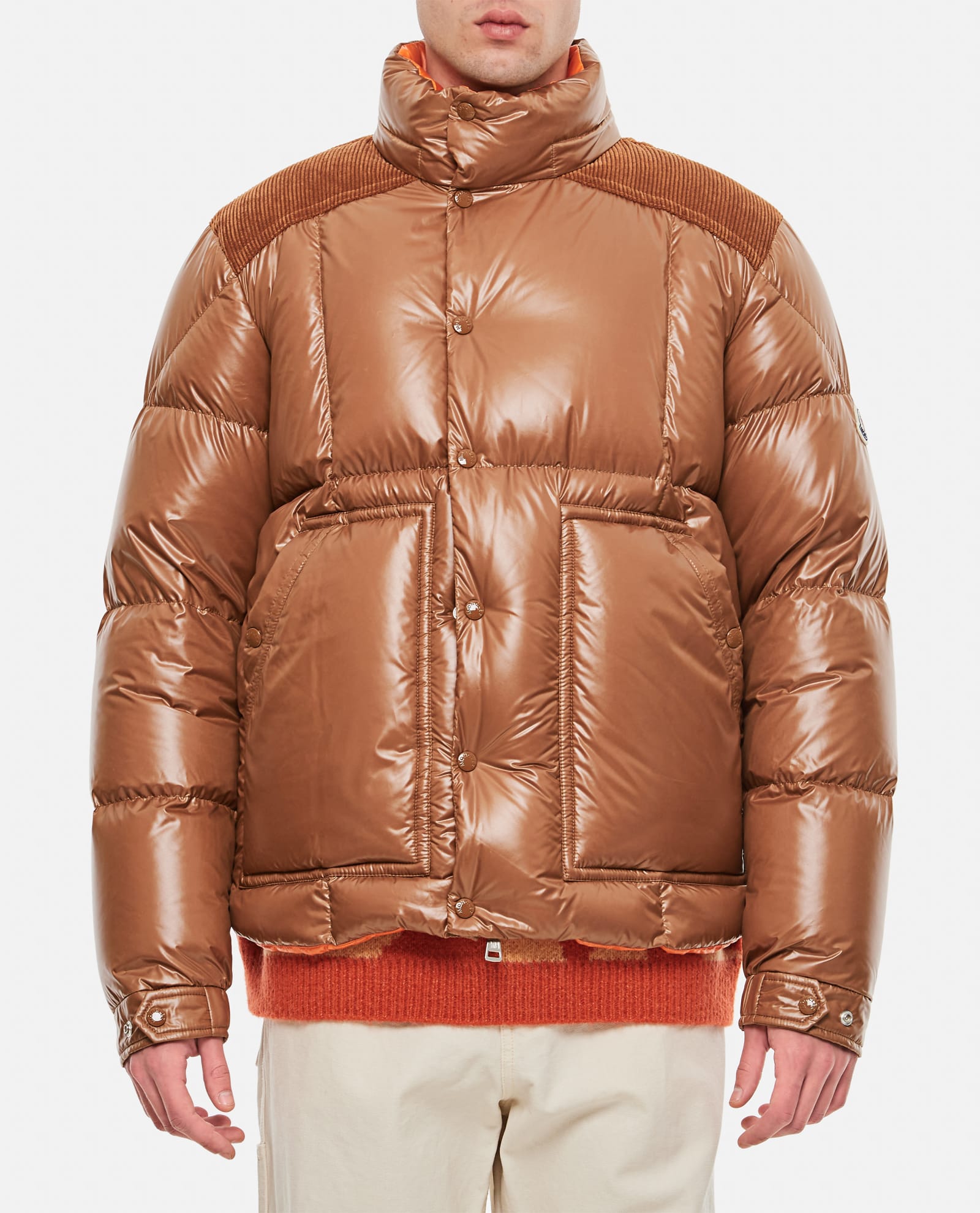 Ain Recycled Shiny Tech Down Jacket In Beige