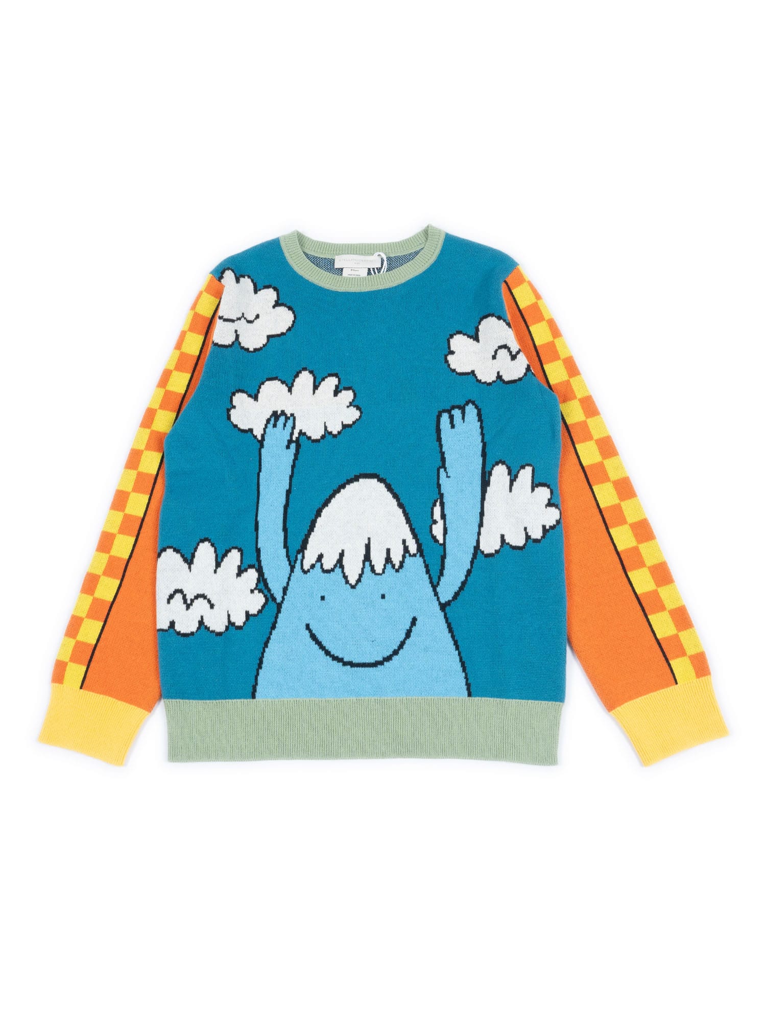 Stella Mccartney Printed Cotton Sweater In Blue