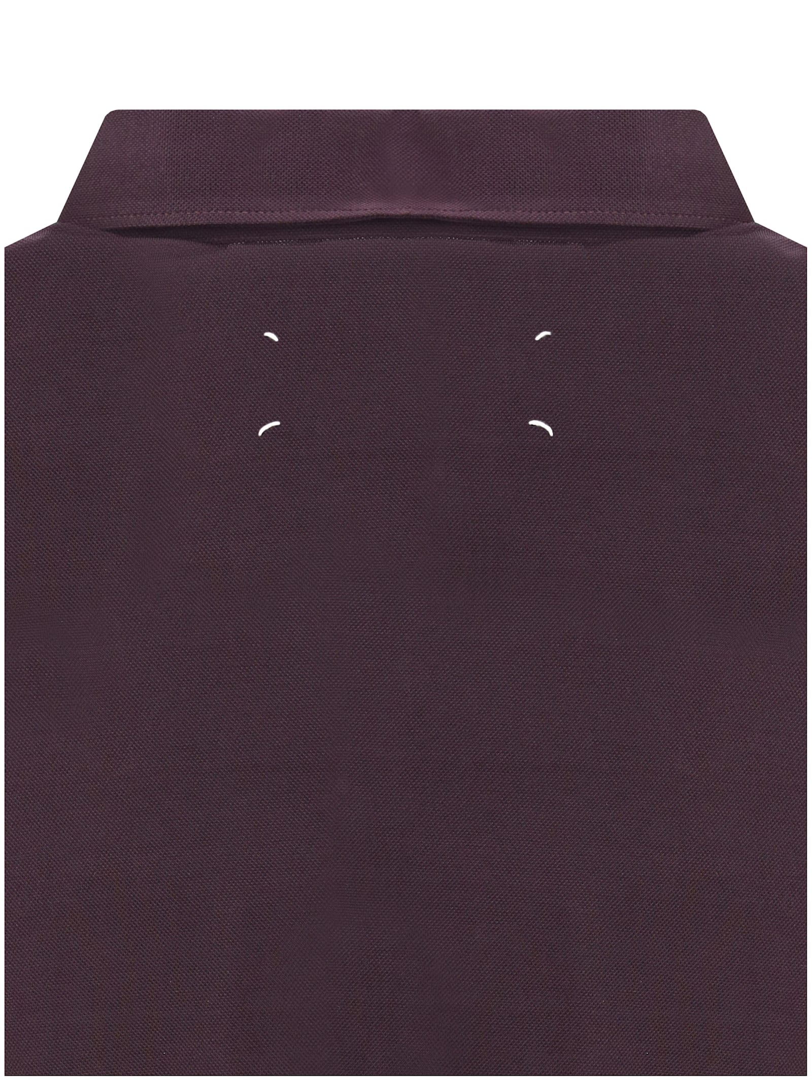 Maison Margiela Semi-sheer Polo Shirt In Purple