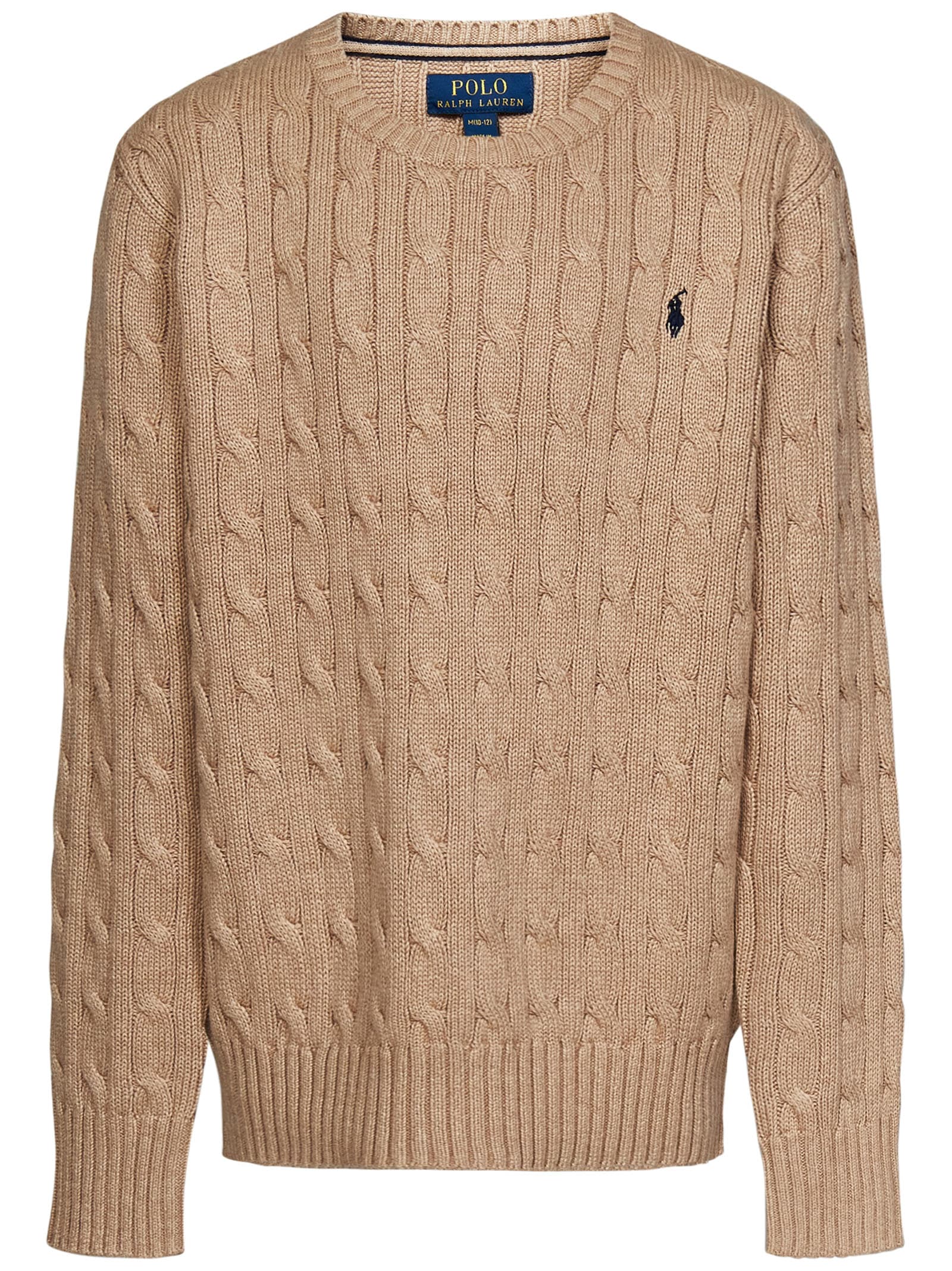 Shop Polo Ralph Lauren Kids Sweater In Beige