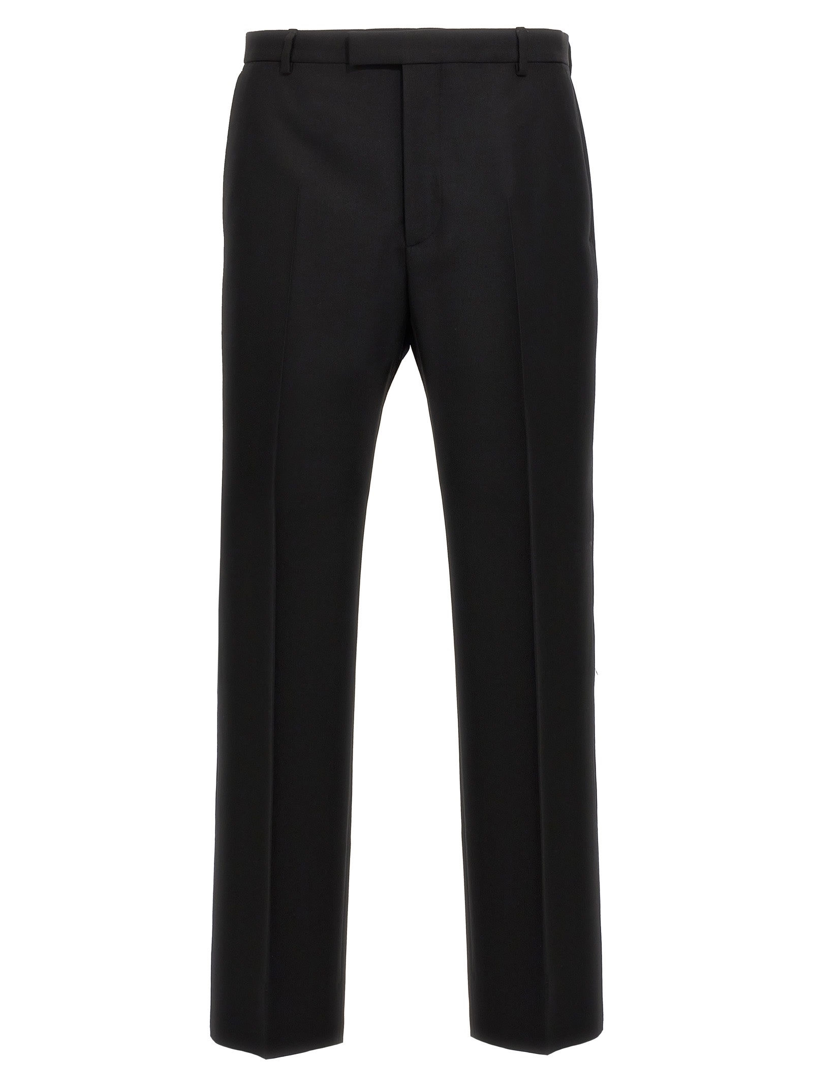 Shop Gucci Twill Trousers In Black