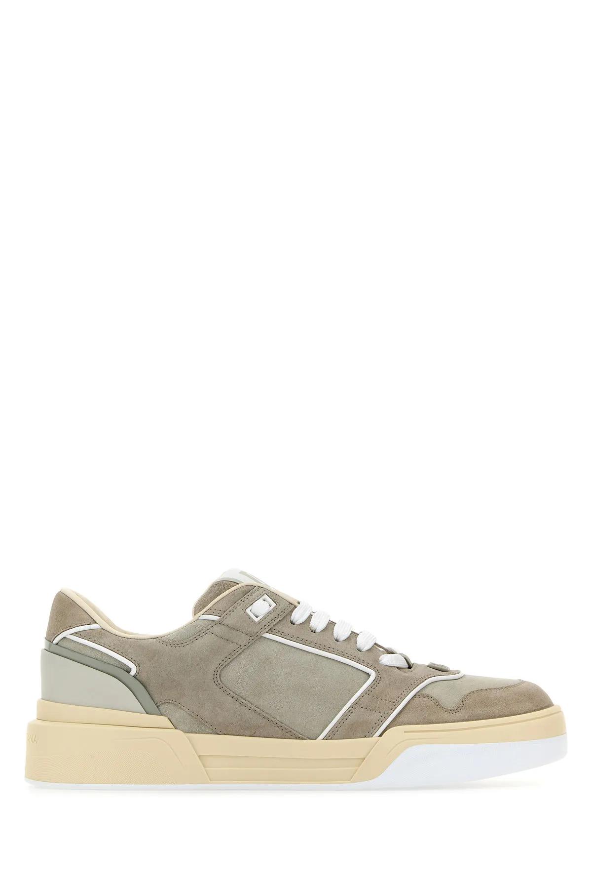 Shop Dolce & Gabbana Grey Suede New Roma Sneakers In Multicolor