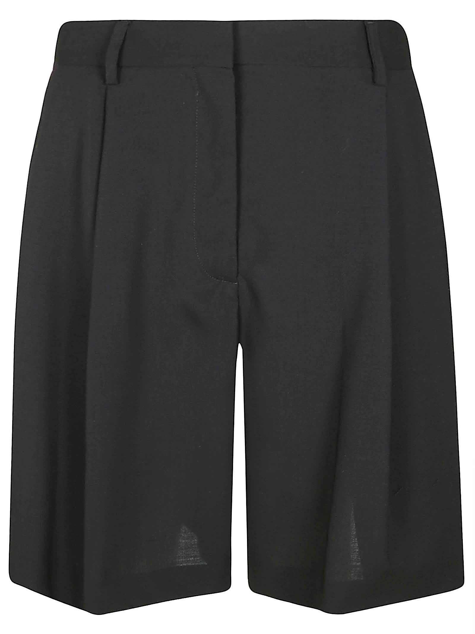 Shop Maison Flaneur Wide Leg Plain Trouser Shorts In Black