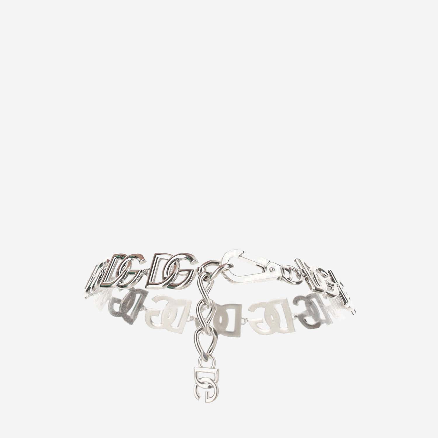 Shop Dolce & Gabbana Logo Necklace In Silver