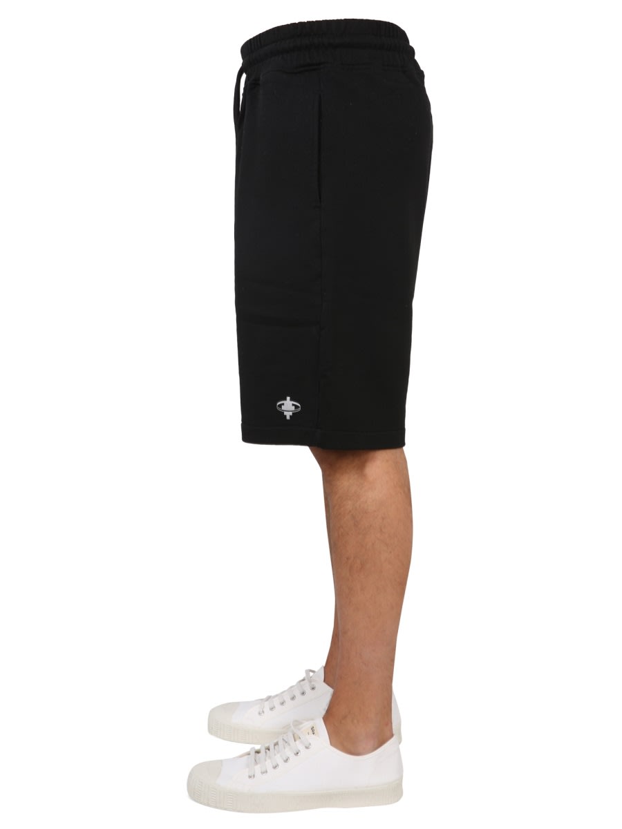 Marcelo Burlon County Of Milan Marcelo Burlon Bermuda In Felpa In Black