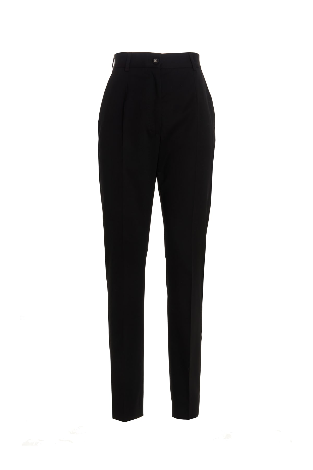 Dolce & Gabbana High-waist Tailored Wool Pants In Black