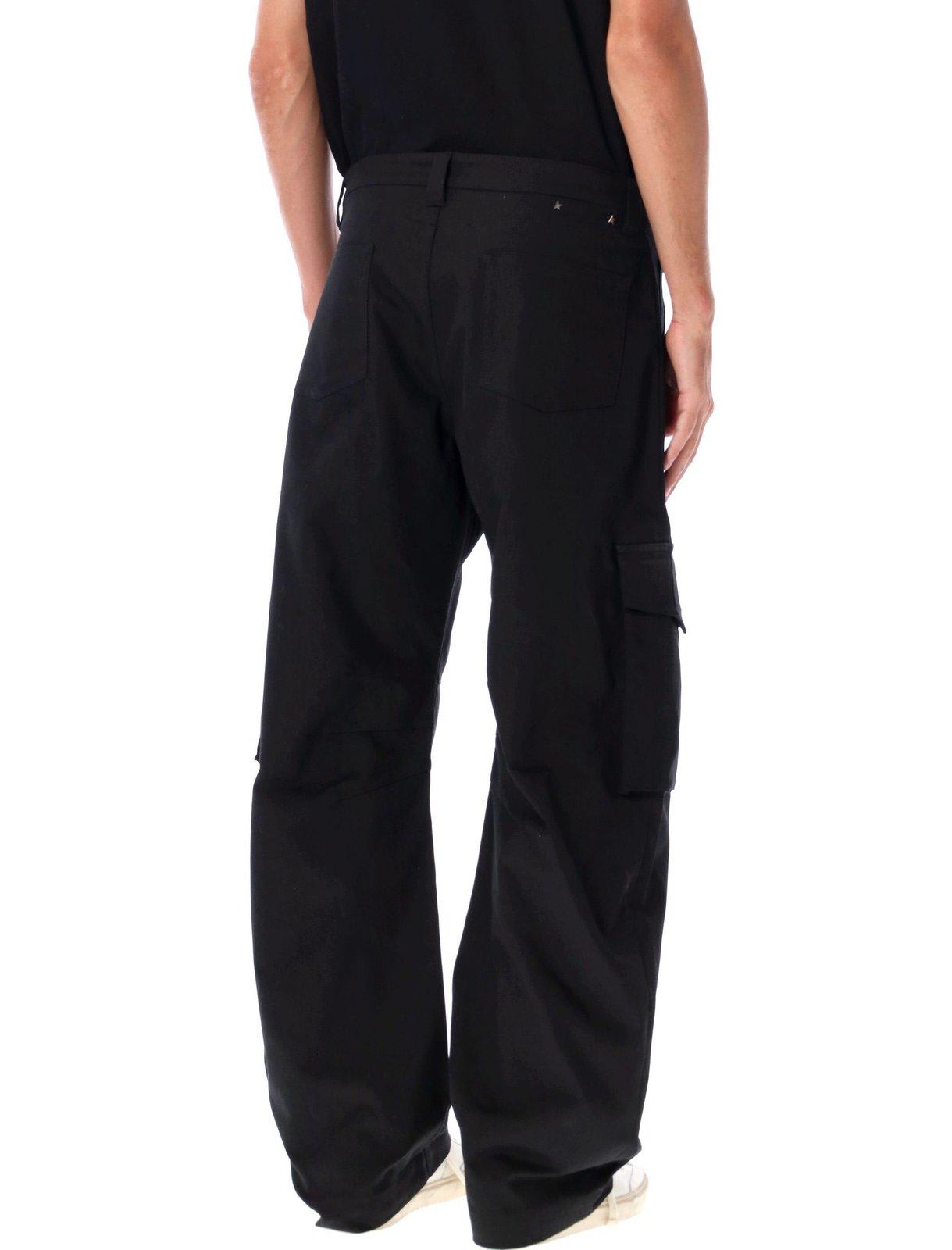 Shop Golden Goose Straight-leg Cargo Trousers In Black