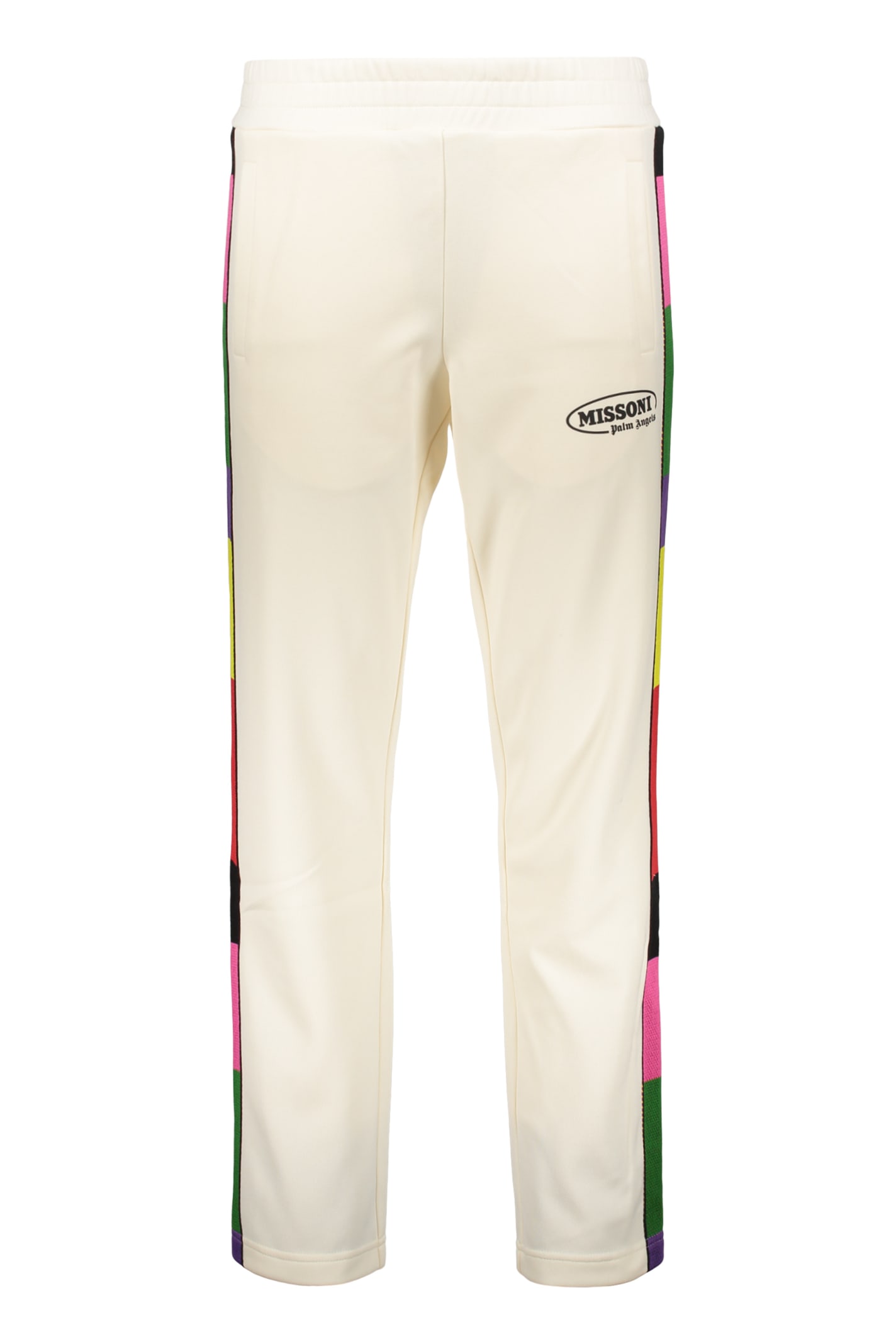 Shop Palm Angels X Missoni Track-pants With Decorative Stripes In White
