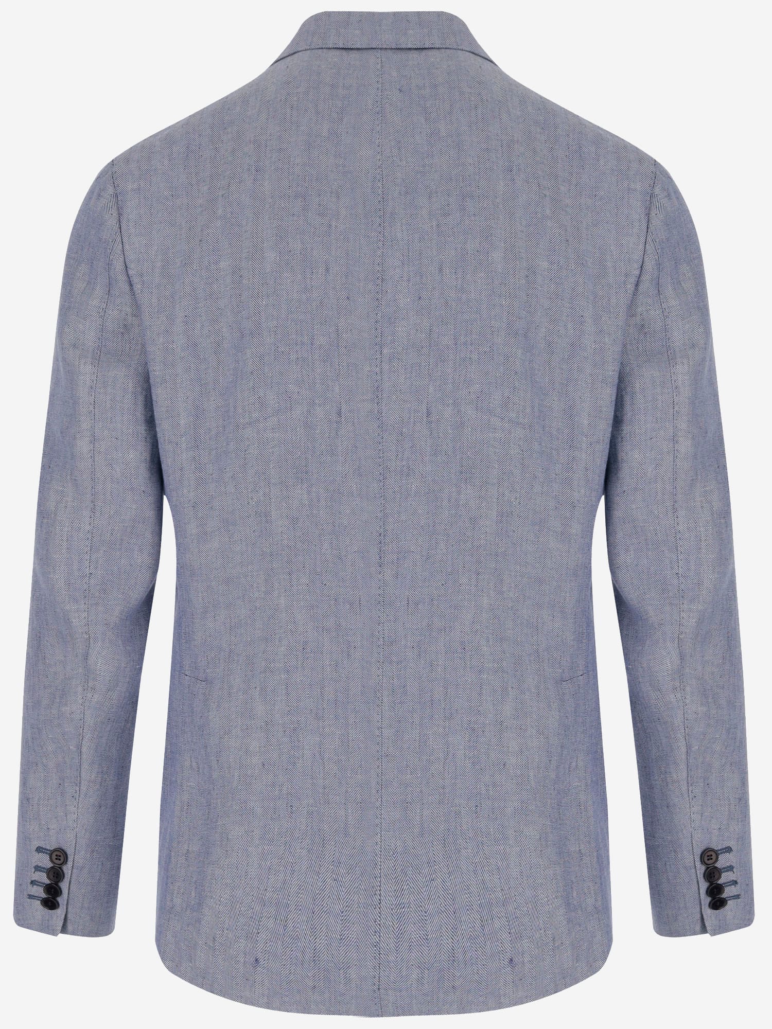 Shop Brian Dales Single-breasted Linen Jacket In Grey