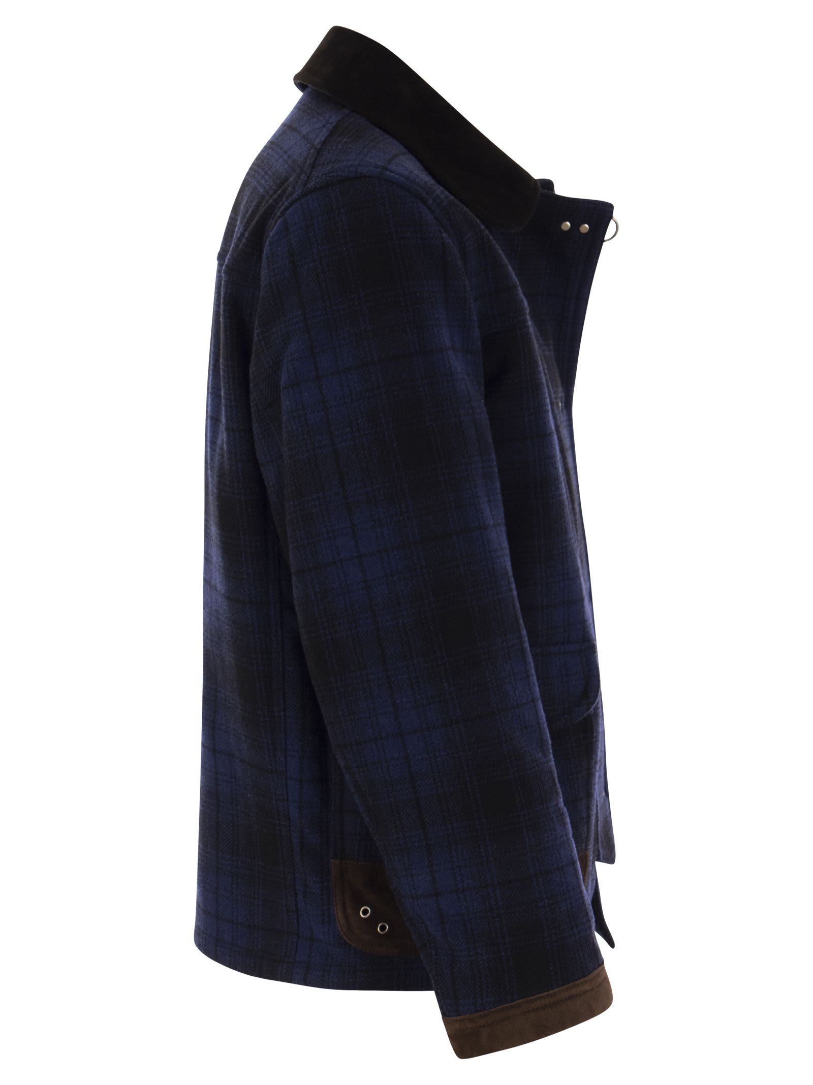 Shop Fay 4 Hooks - Wool Jacket With Hooks In Blue/black