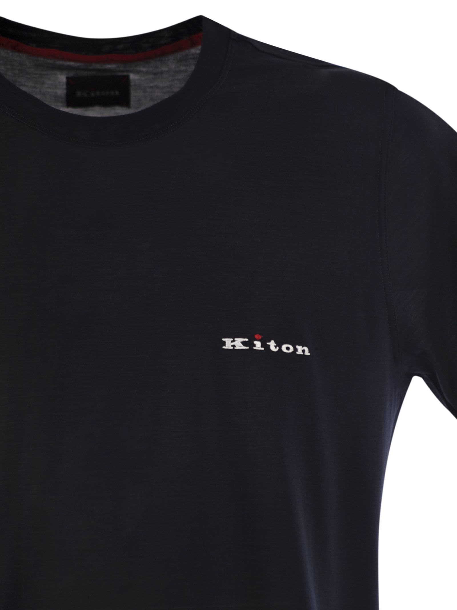 KITON COTTON T-SHIRT WITH LOGO 