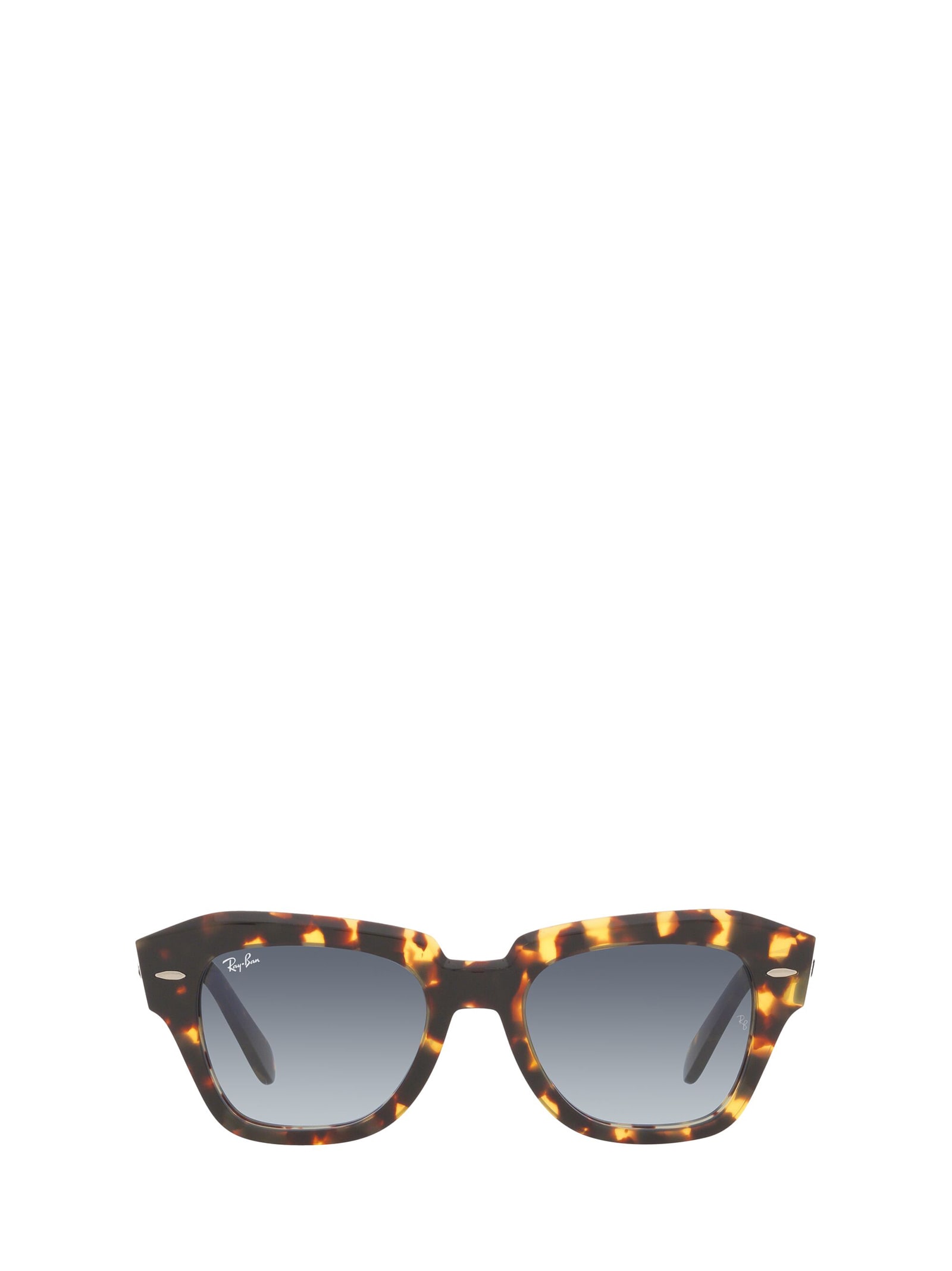 Ray Ban State Street Fleck Sunglasses Yellow Havana Frame Grey Lenses 52-20 In Yellow Havana