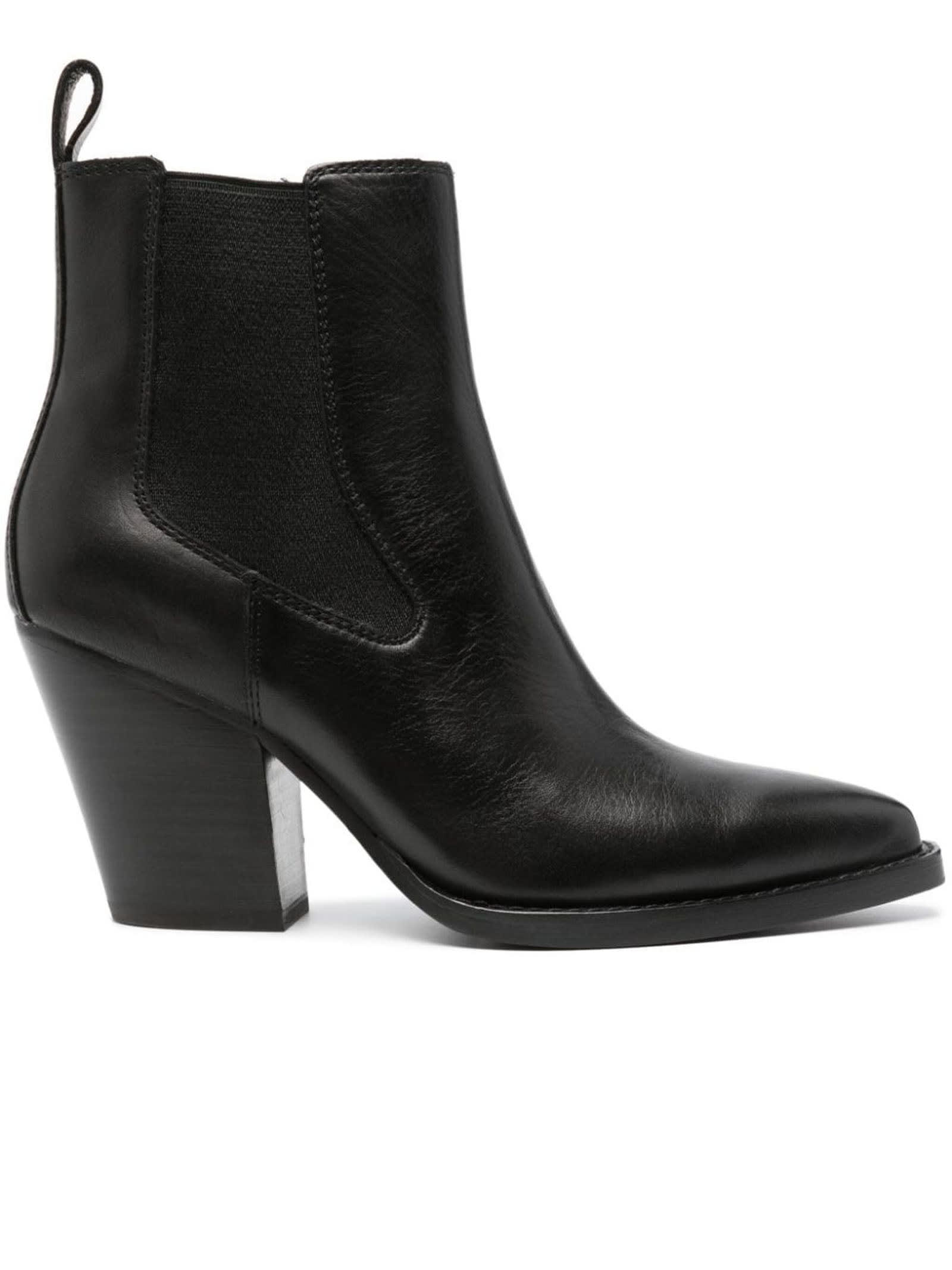 Emi Black Leather Boots