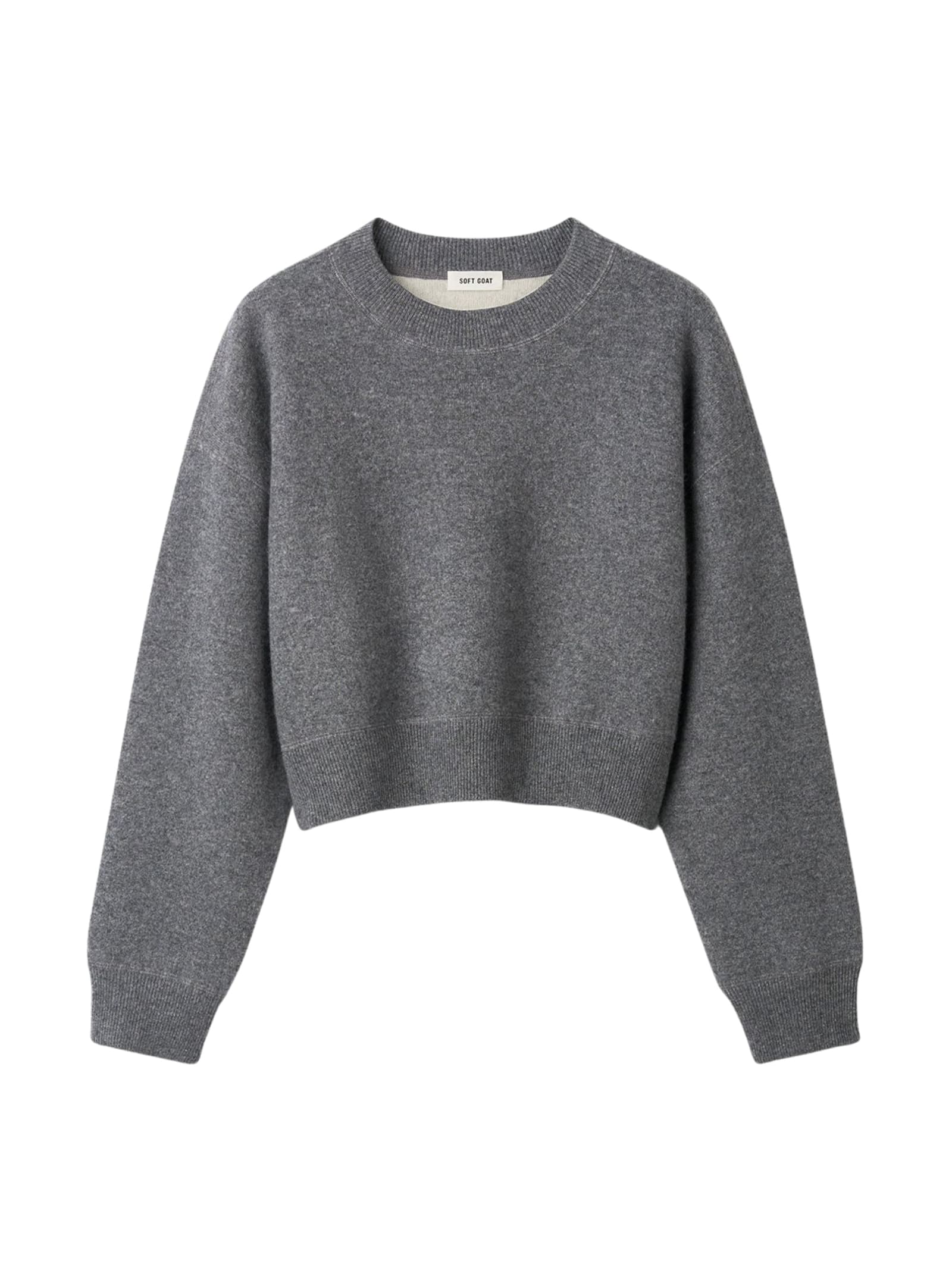 Goat Double-face Crew Neck Sweater In Gray