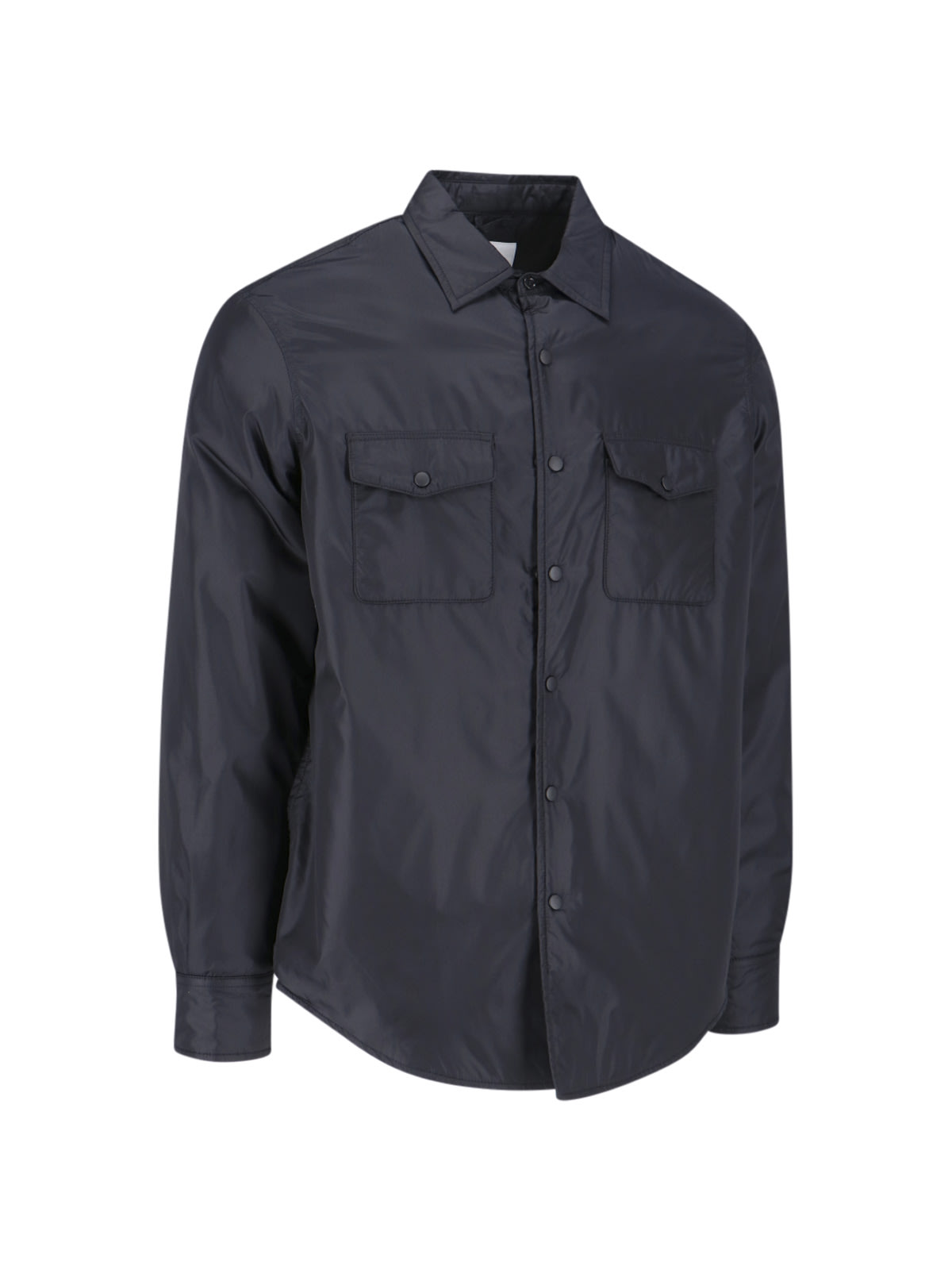 Shop Aspesi - Padded Shirt Jacket In Black