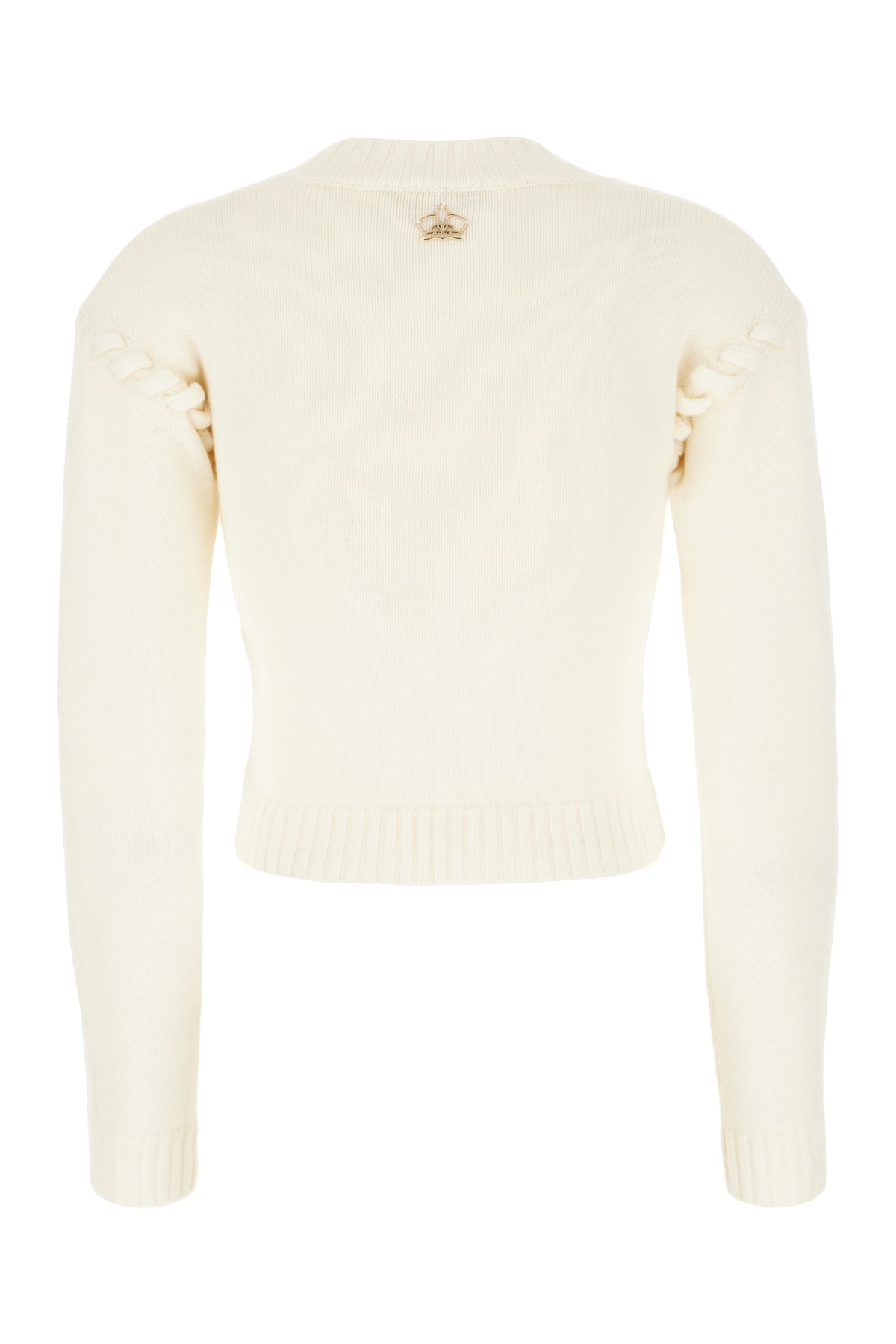 Shop Genny Ivory Wool Sweater In Bianco Latte