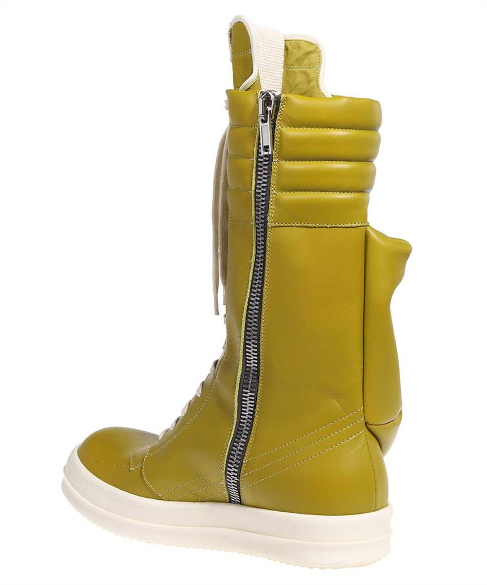 Shop Rick Owens Cargo Basket Leather Lace-up Boots In Green