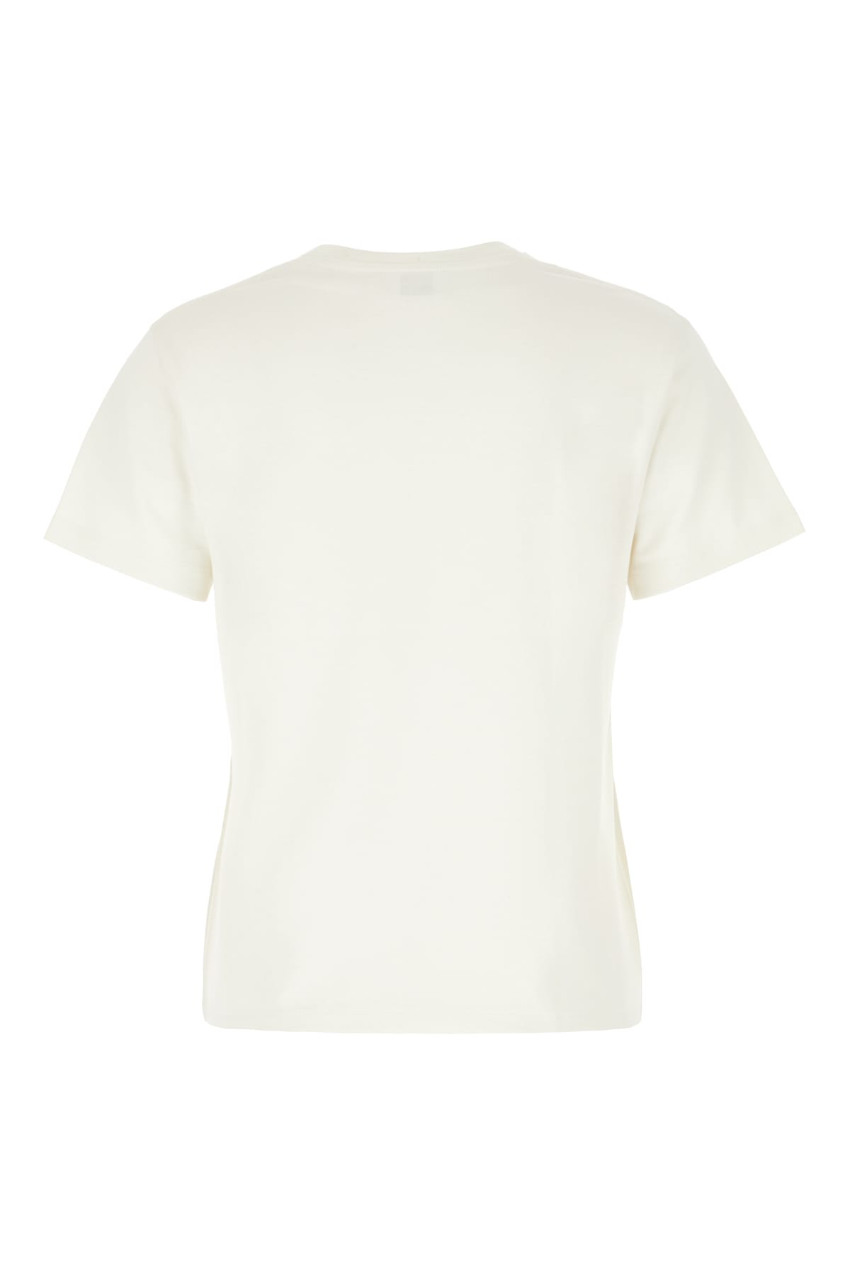 Shop Saint Laurent Chalk Cotton Blend T-shirt In Bianco