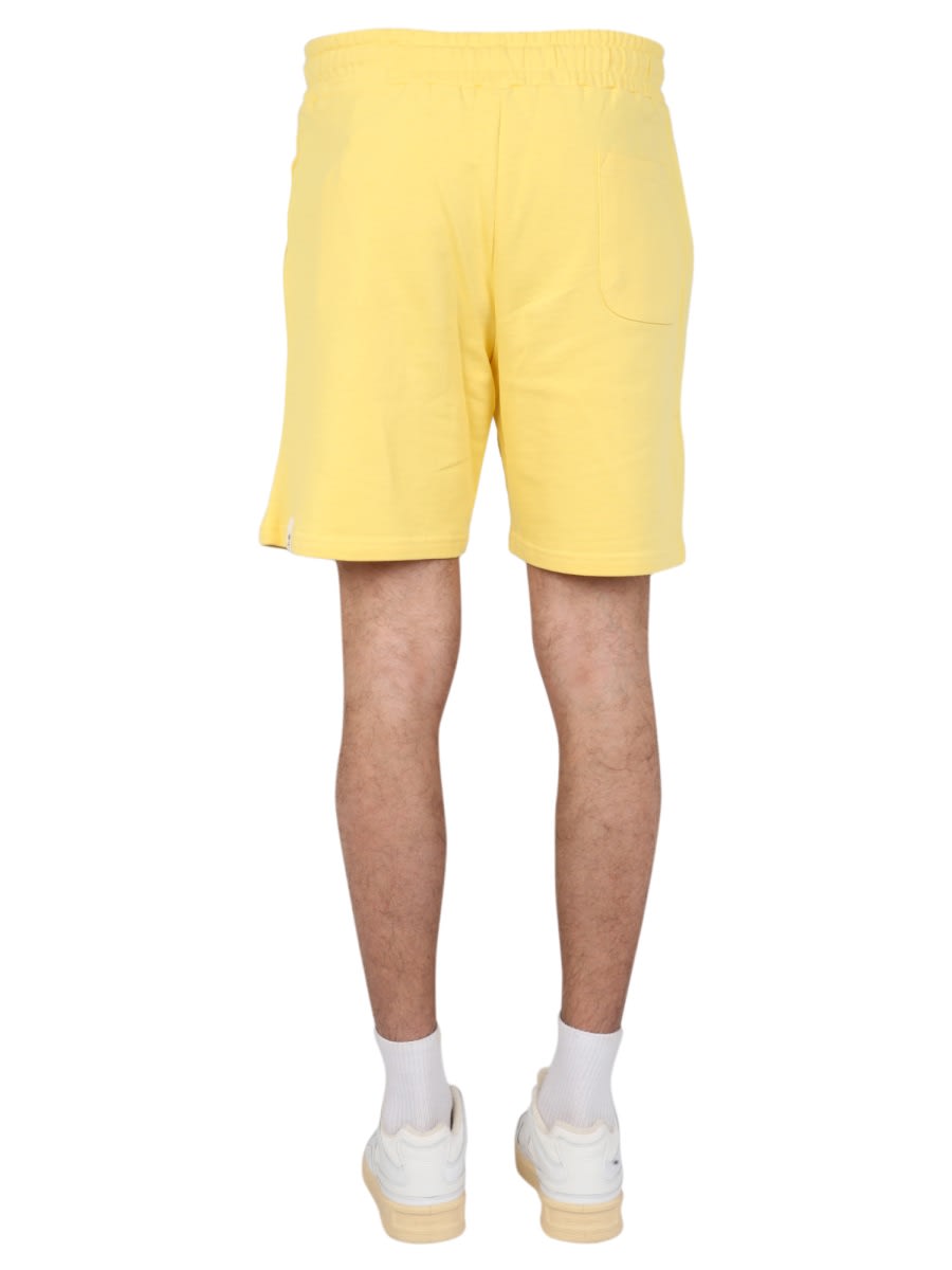 Shop Alpha Industries Logo Embroidery Bermuda In Yellow