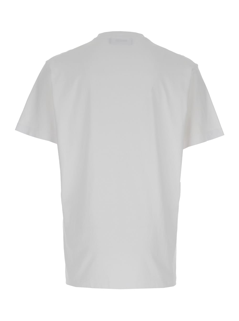 Shop Dsquared2 White Crewneck T-shirt With Dsq2 Logo In Cotone Man