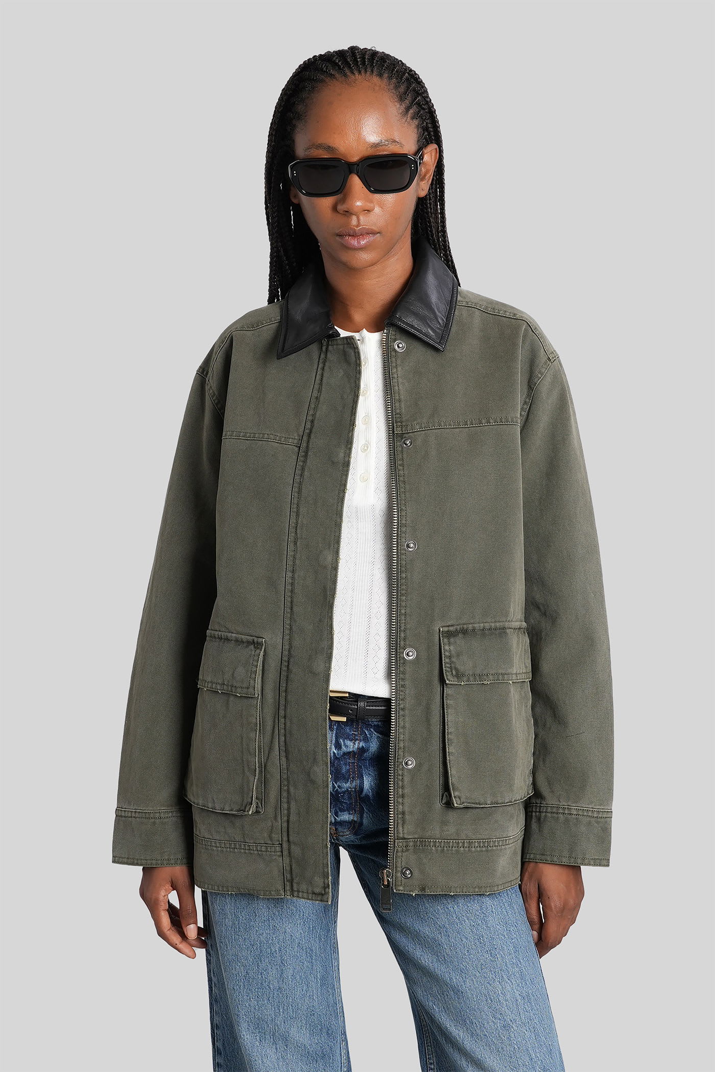 Anine Bing Sean Patch-pocket Military Jacket In Green