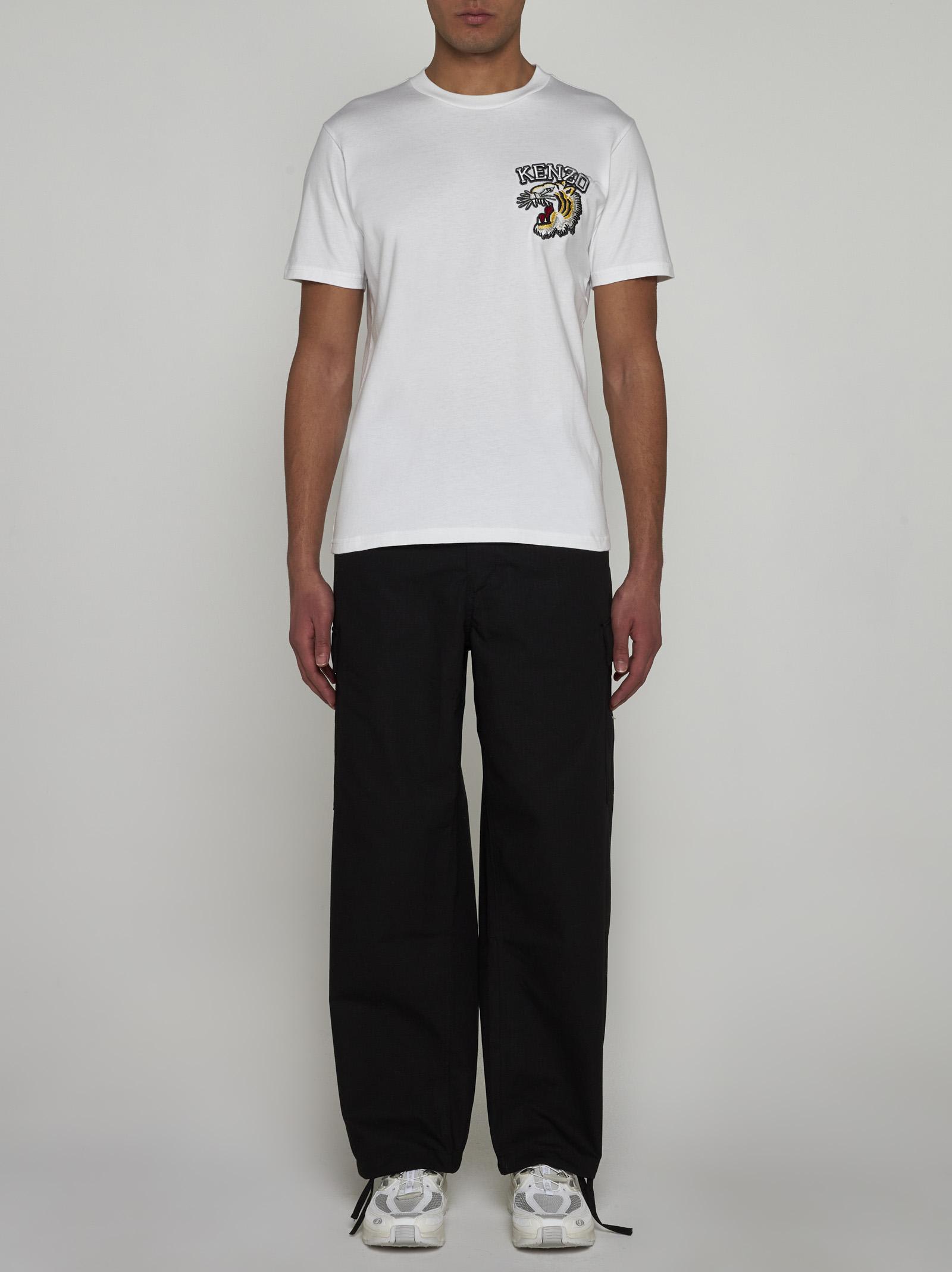 Shop Kenzo Tiger Cotton T-shirt In Off-white
