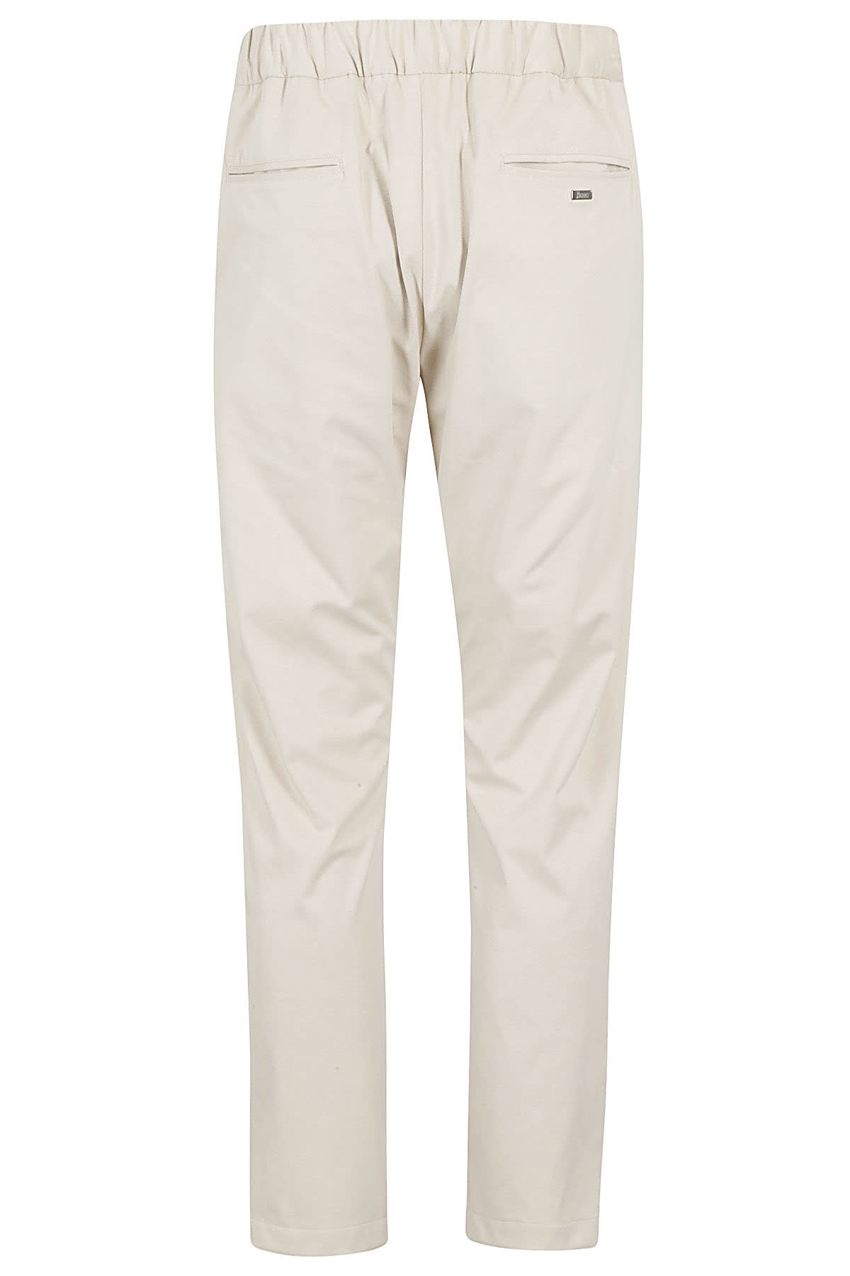 Herno Ice-colored Suede Effect Pants In Ghiaccio