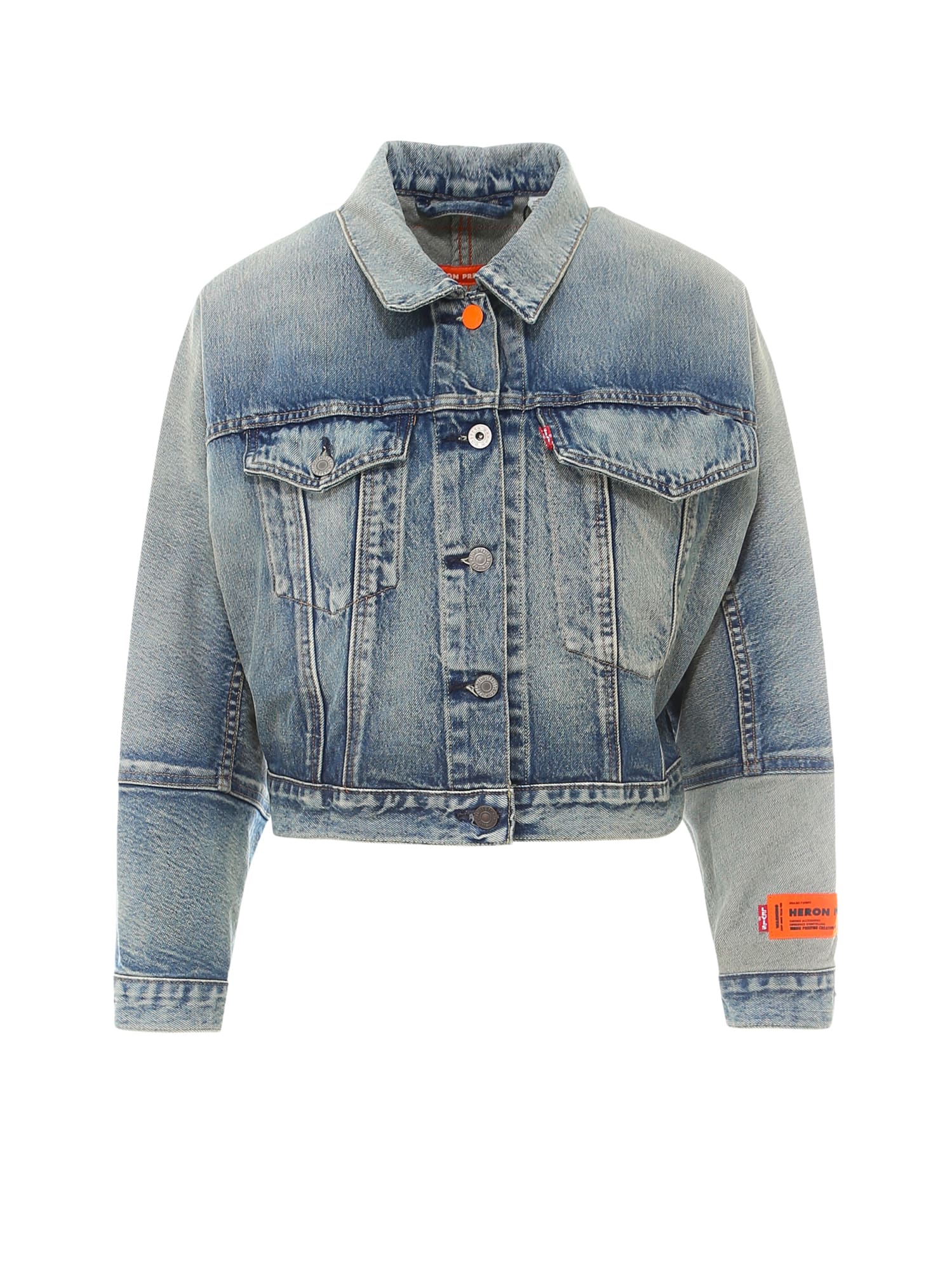 Heron Preston X Levi's Cropped Denim Jacket In Vintagewash ModeSens