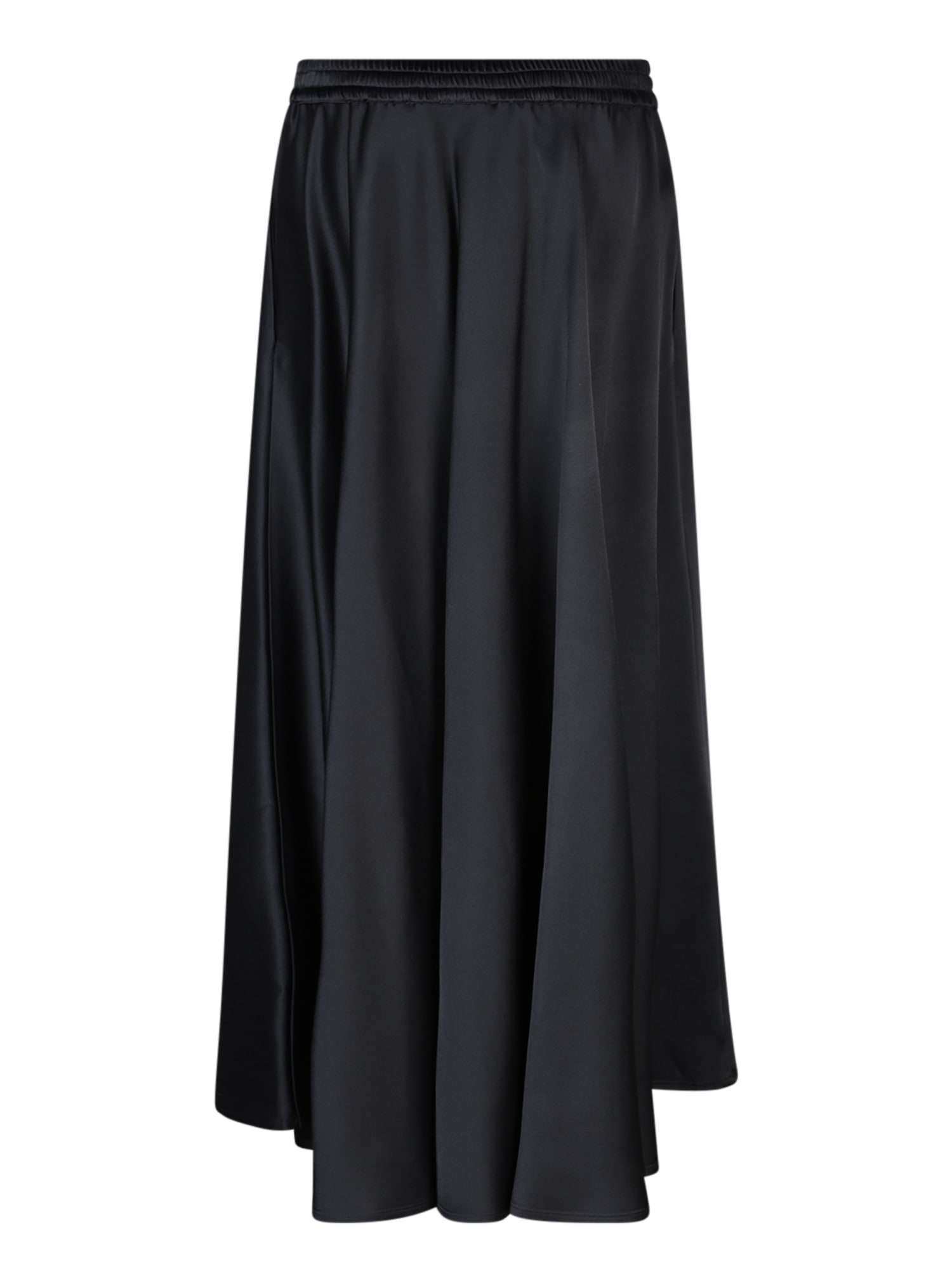Shop Herno Black Elasticized Midi Skirt