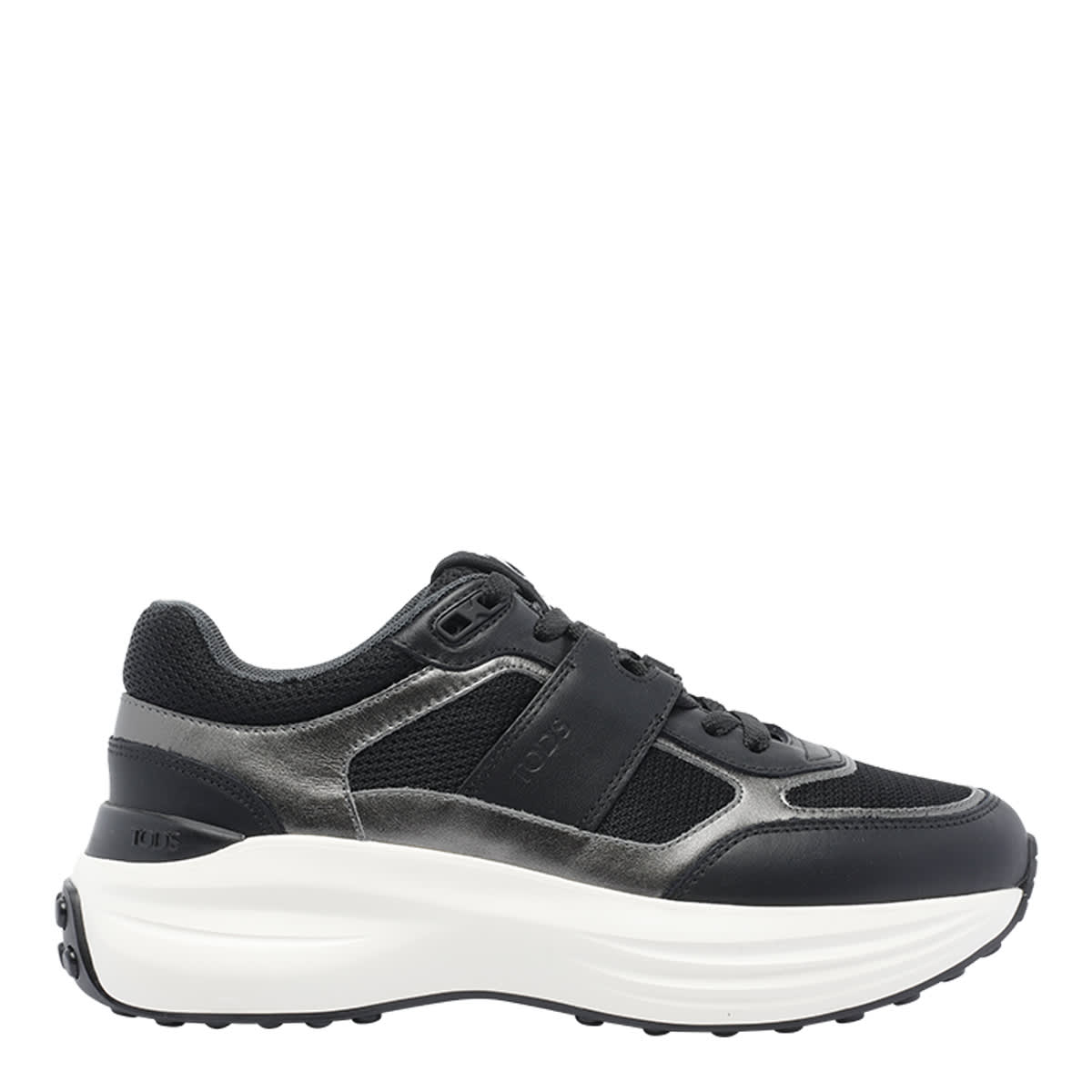 Tod's Leather And Technical Fabric Sneakers In Gray