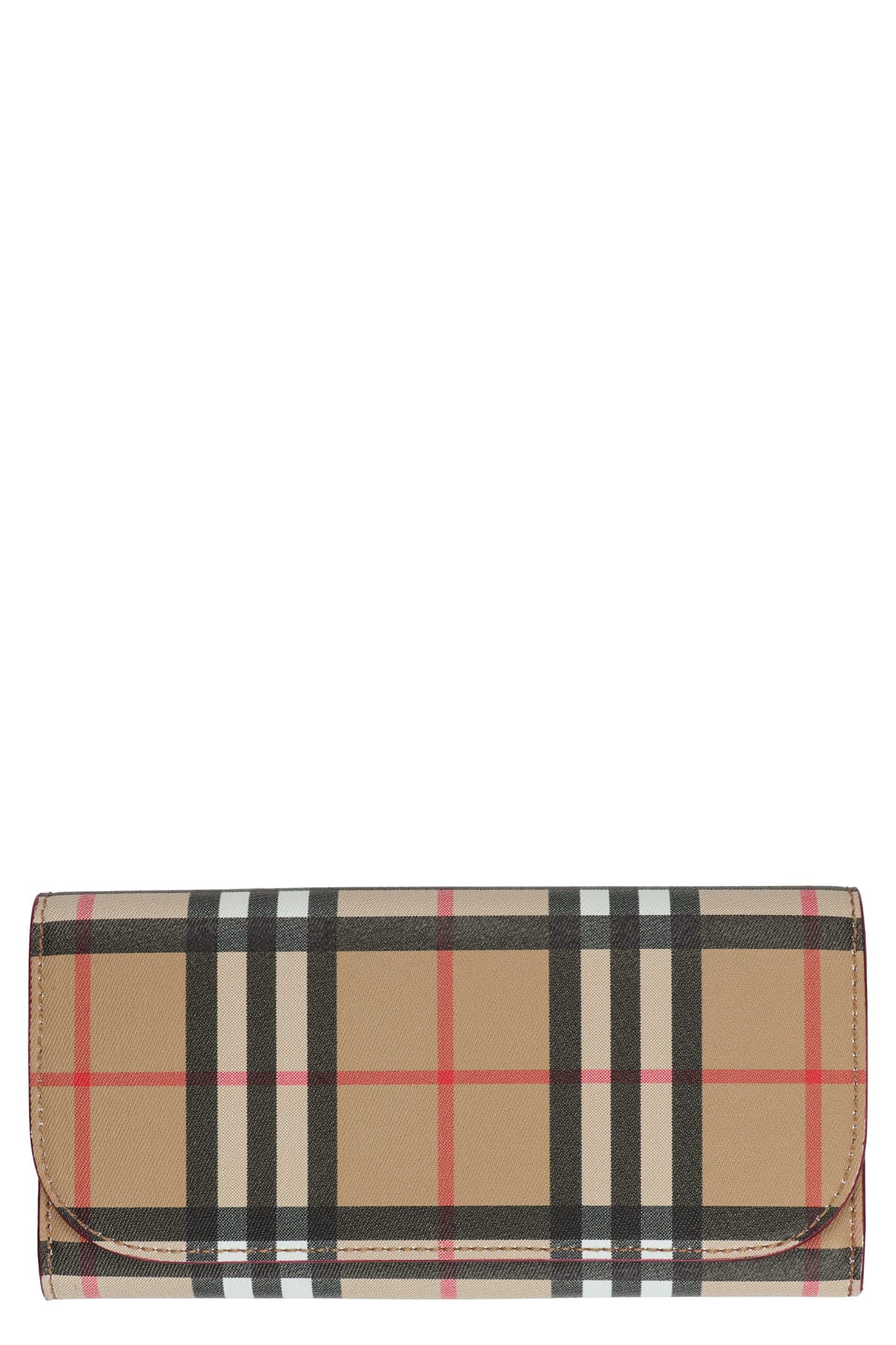 Burberry Printed Leather Wallet In Beige